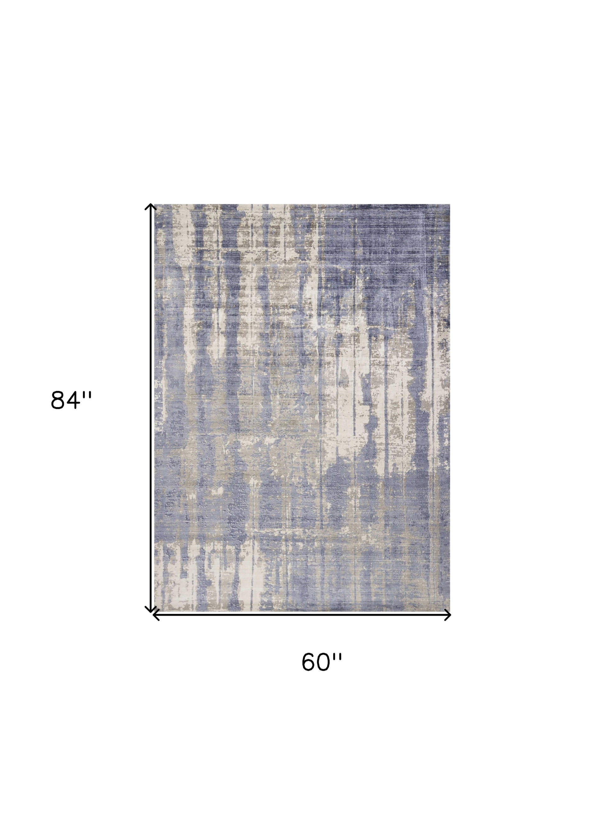 5' X 7' Gray And Ivory Abstract Hand Loomed Area Rug-Area Rugs-DECOROLALA