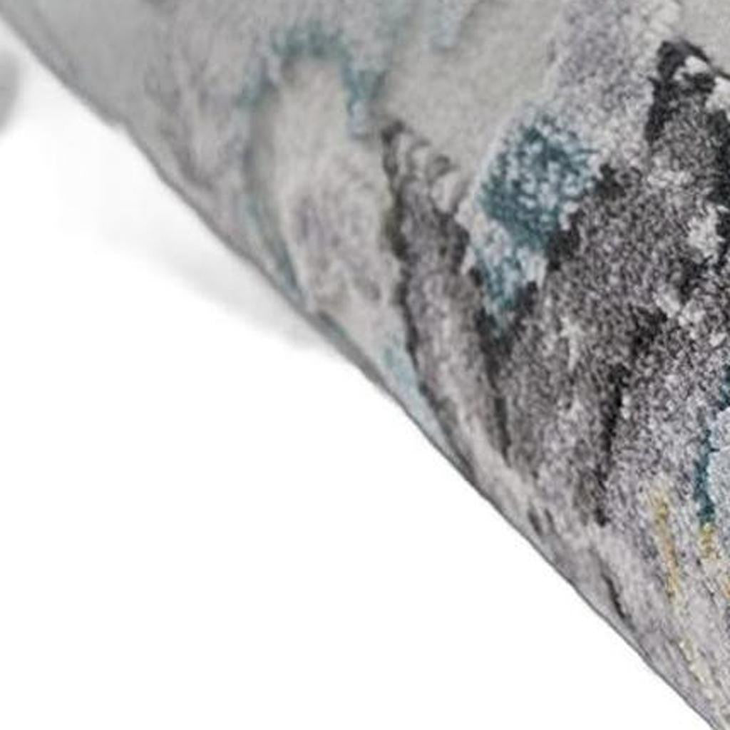 5' X 7' Gray Damask Power Loom Area Rug-Area Rugs-DECOROLALA