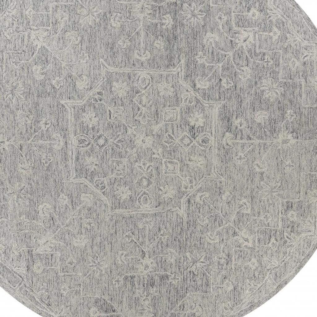 5' X 7' Gray Floral Finesse Area Rug-Area Rugs-DECOROLALA