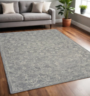 5' X 7' Gray Floral Finesse Area Rug-Area Rugs-DECOROLALA