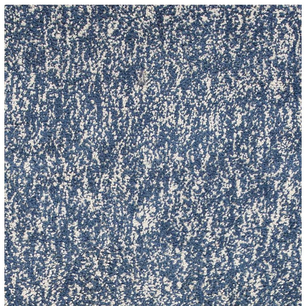 5' X 7' Indigo And Ivory Abstract Hand Woven Area Rug-Area Rugs-DECOROLALA