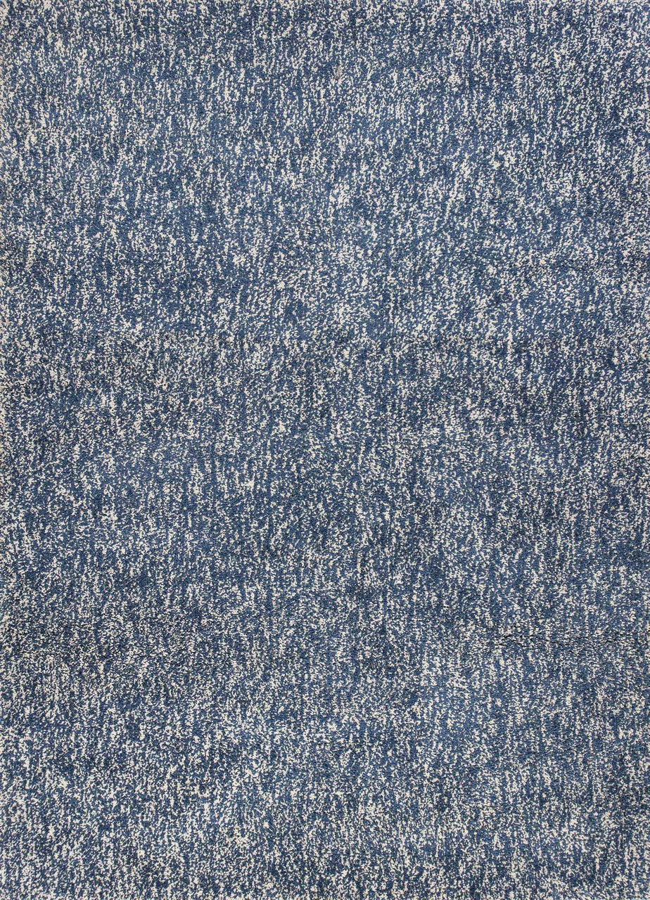 5' X 7' Indigo And Ivory Abstract Hand Woven Area Rug-Area Rugs-DECOROLALA