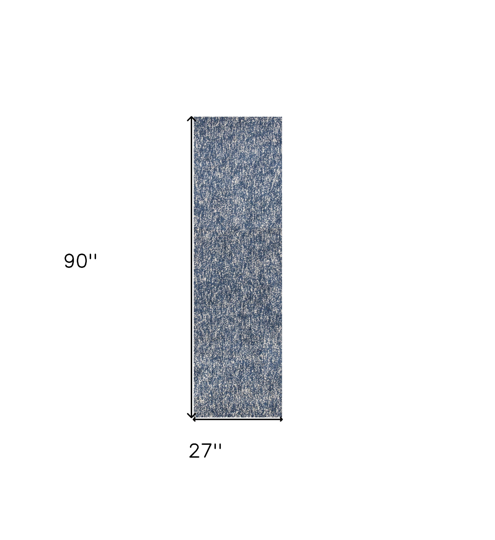 5' X 7' Indigo And Ivory Abstract Hand Woven Area Rug-Area Rugs-DECOROLALA