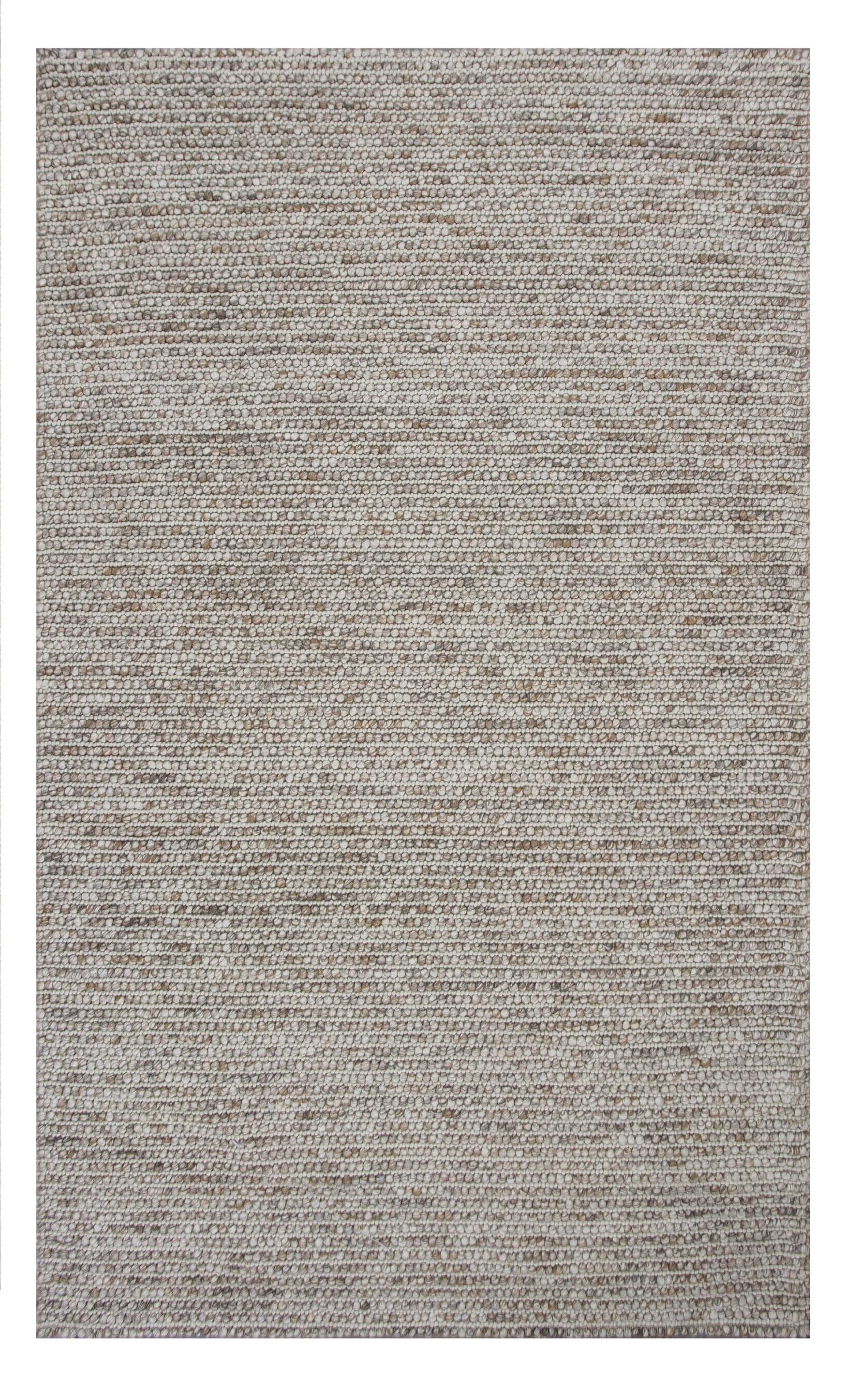 5' X 7' Natural Wool Hand Woven Area Rug-Area Rugs-DECOROLALA