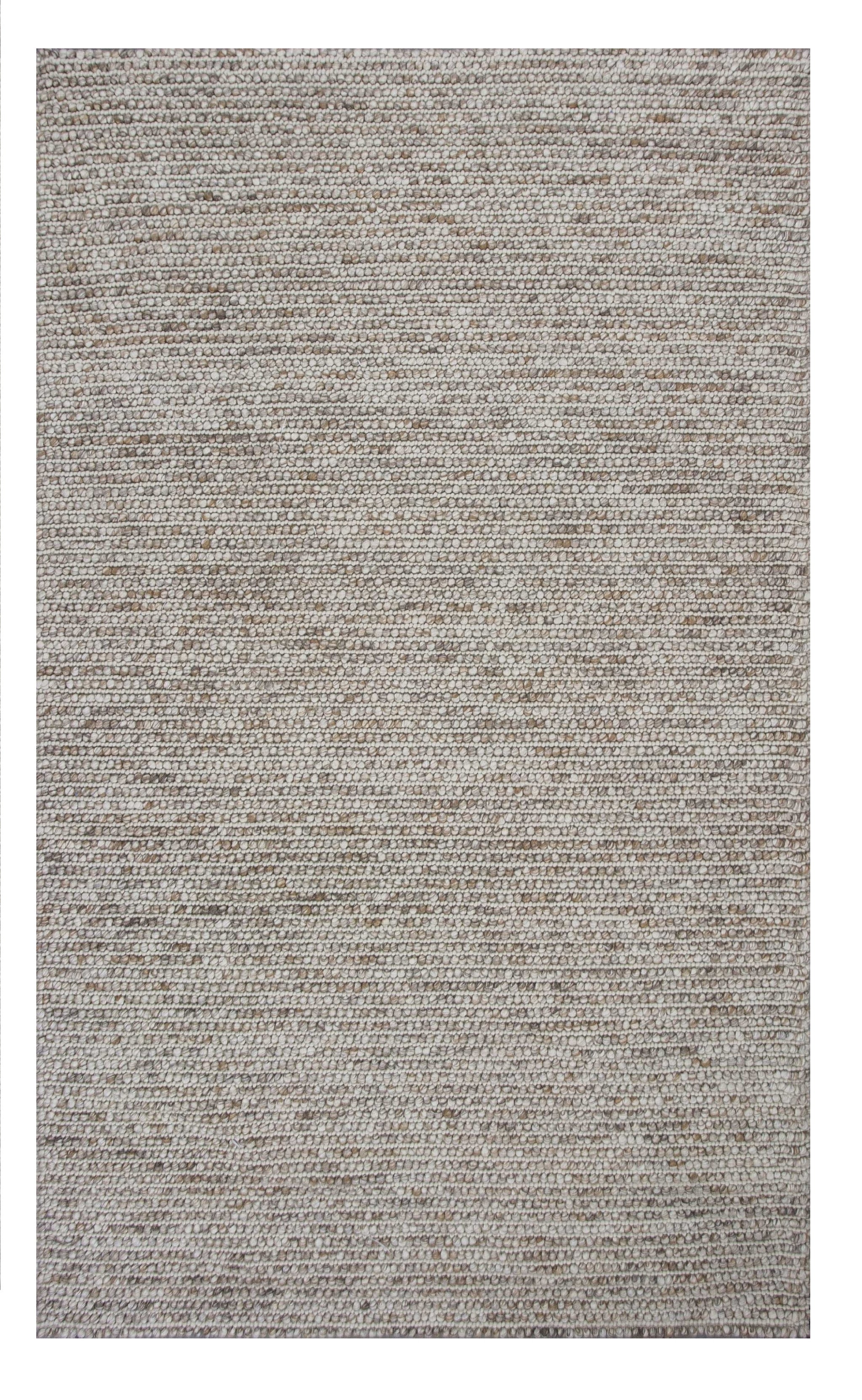5' X 7' Natural Wool Hand Woven Area Rug-Area Rugs-DECOROLALA