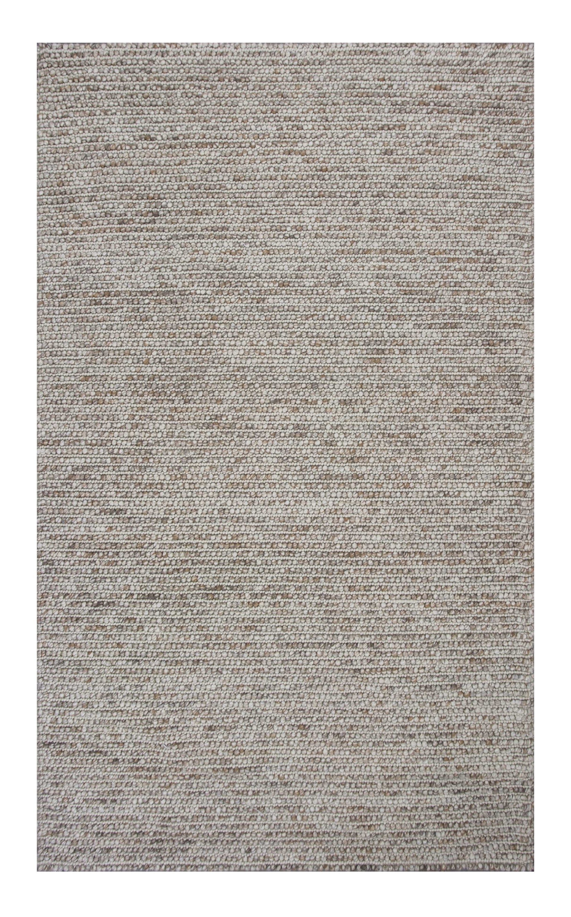 5' X 7' Natural Wool Hand Woven Area Rug-Area Rugs-DECOROLALA