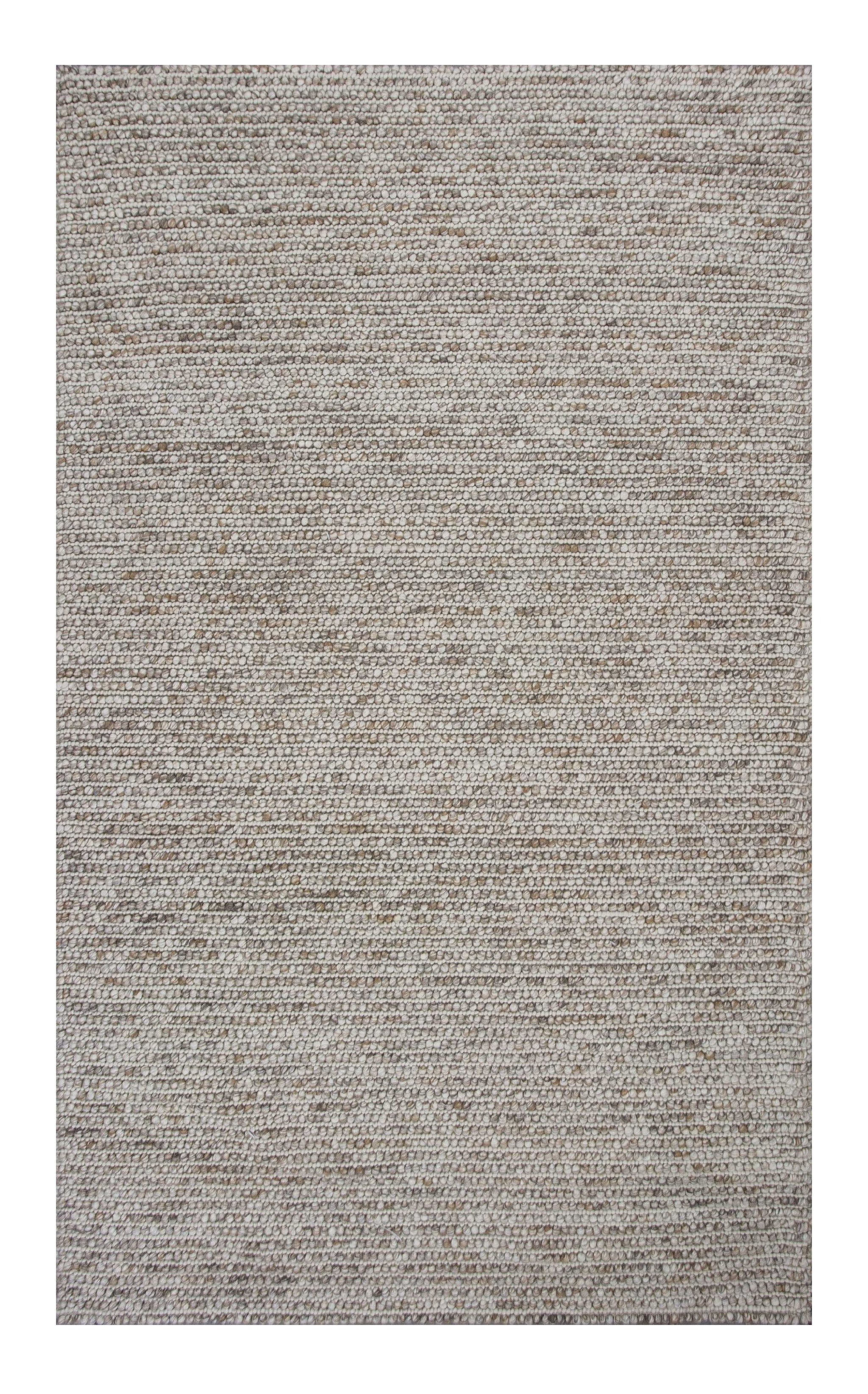 5' X 7' Natural Wool Hand Woven Area Rug-Area Rugs-DECOROLALA