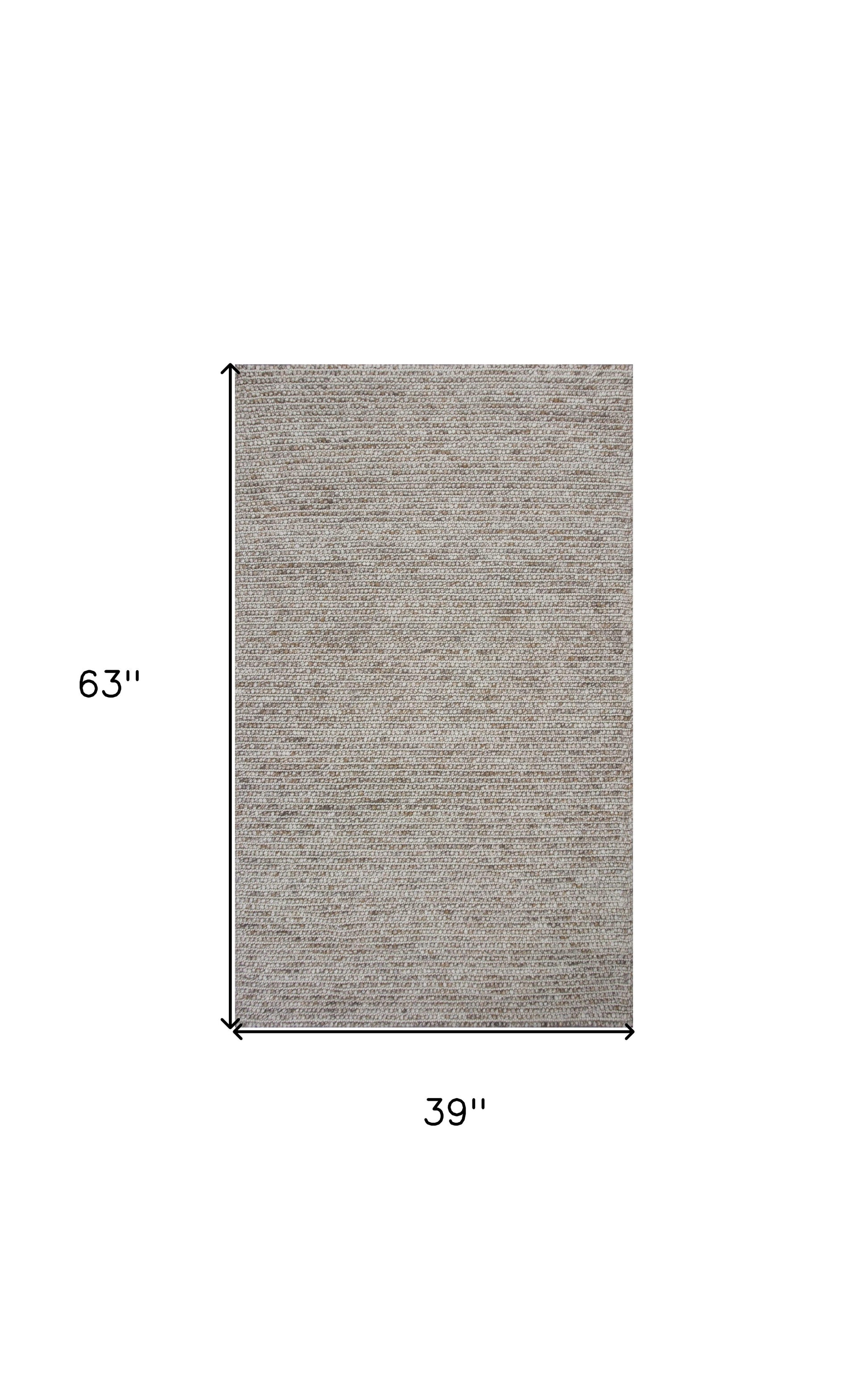 5' X 7' Natural Wool Hand Woven Area Rug-Area Rugs-DECOROLALA