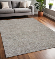 5' X 7' Natural Wool Hand Woven Area Rug-Area Rugs-DECOROLALA