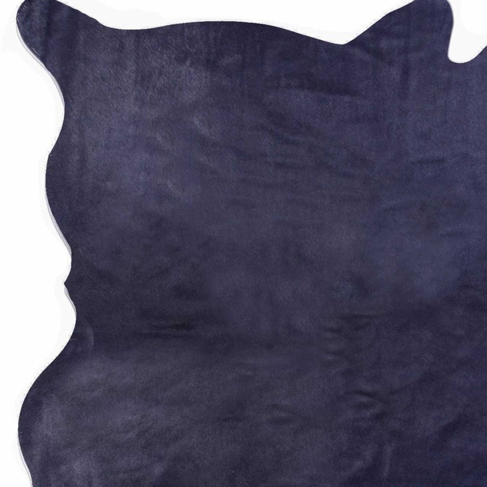 5' X 7' Navy Blue Cowhide Area Rug-Area Rugs-DECOROLALA
