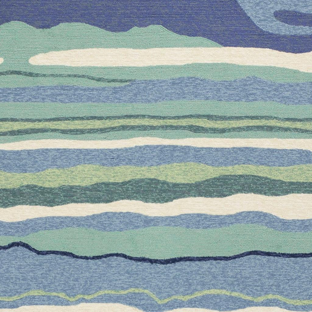 5' X 7' Ocean Abstract Design UV Treated Indoor Outdoor Area Rug-Outdoor Rugs-DECOROLALA