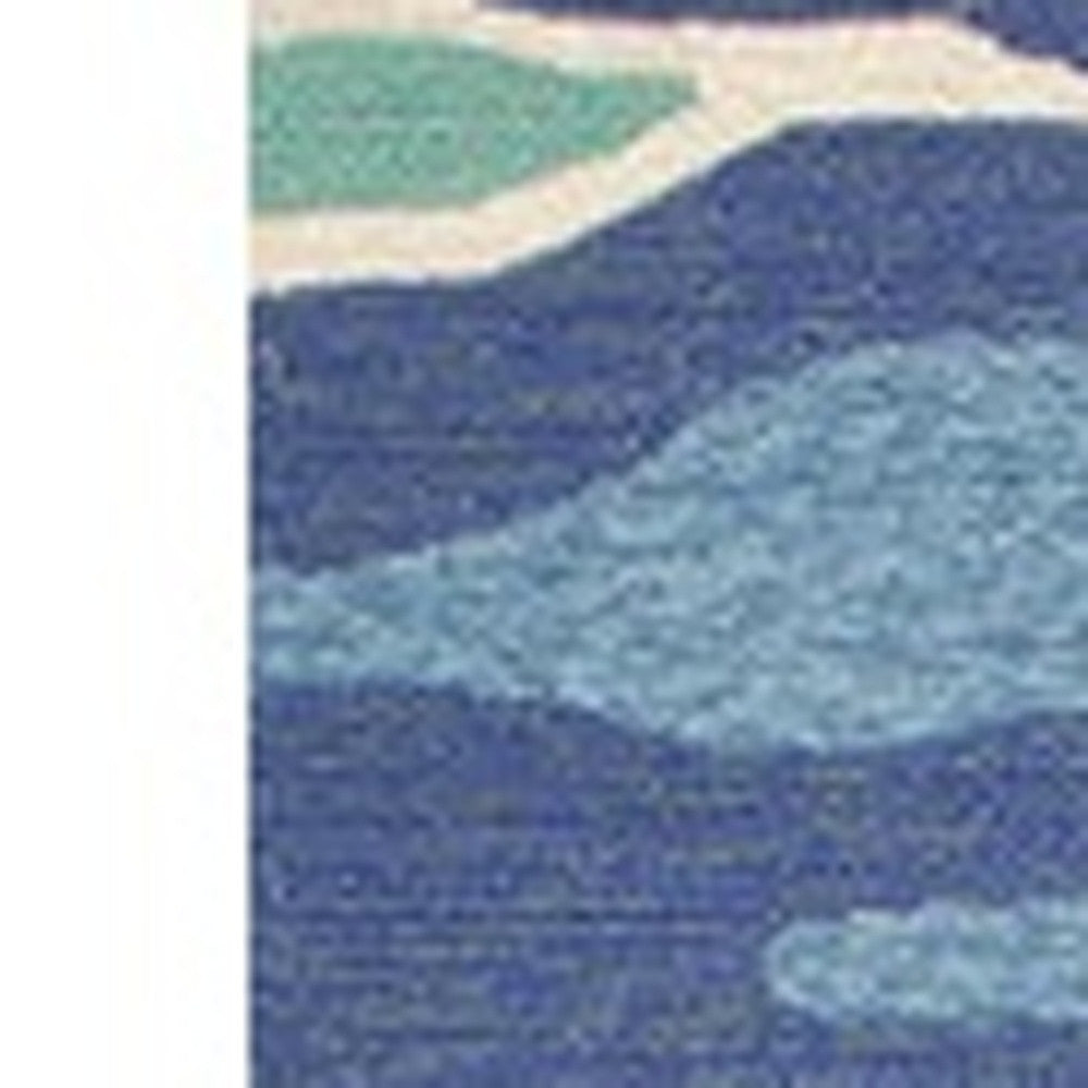 5' X 7' Ocean Abstract Design UV Treated Indoor Outdoor Area Rug-Outdoor Rugs-DECOROLALA