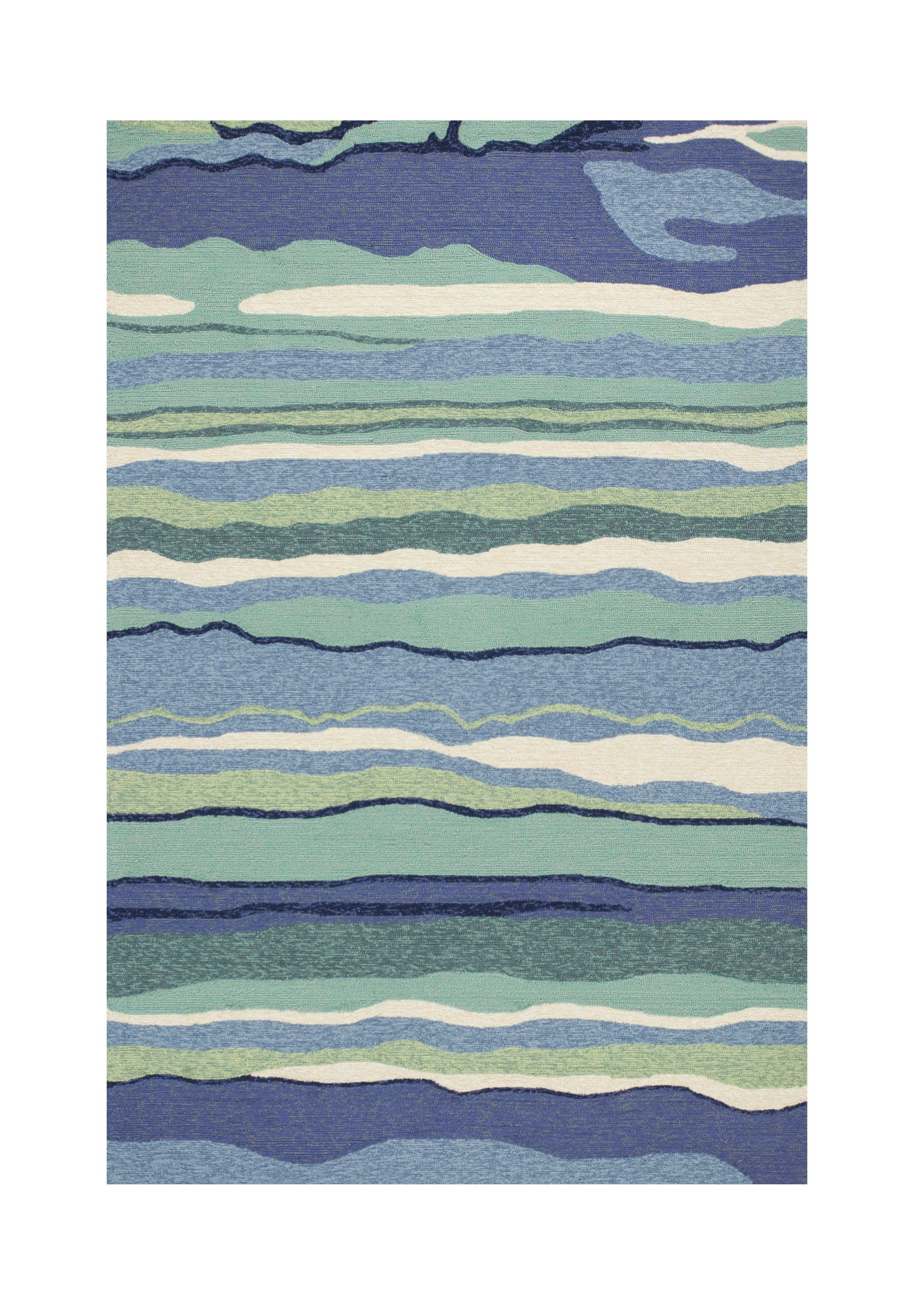 5' X 7' Ocean Abstract Design UV Treated Indoor Outdoor Area Rug-Outdoor Rugs-DECOROLALA