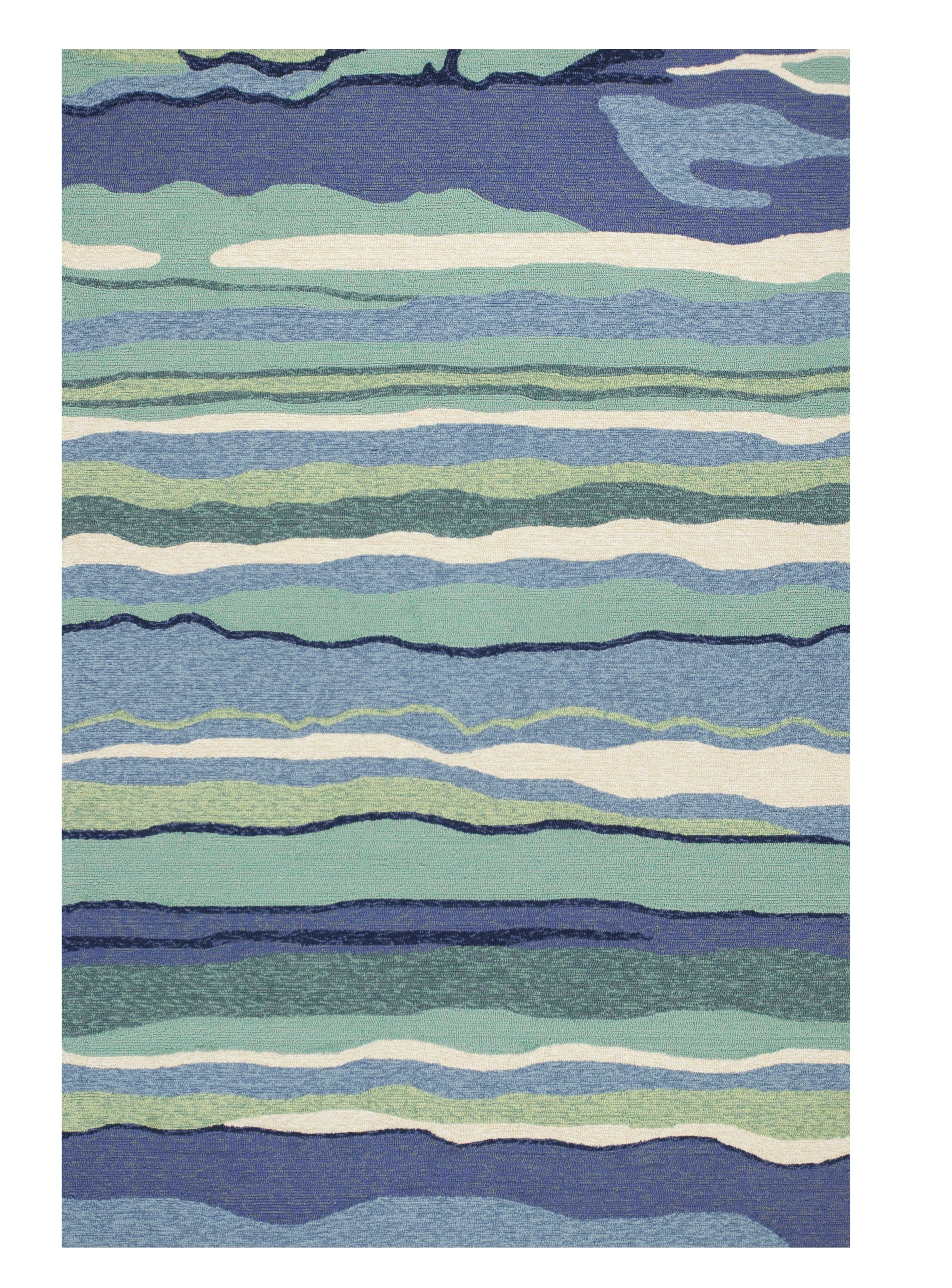 5' X 7' Ocean Abstract Design UV Treated Indoor Outdoor Area Rug-Outdoor Rugs-DECOROLALA