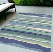 5' X 7' Ocean Abstract Design UV Treated Indoor Outdoor Area Rug-Outdoor Rugs-DECOROLALA