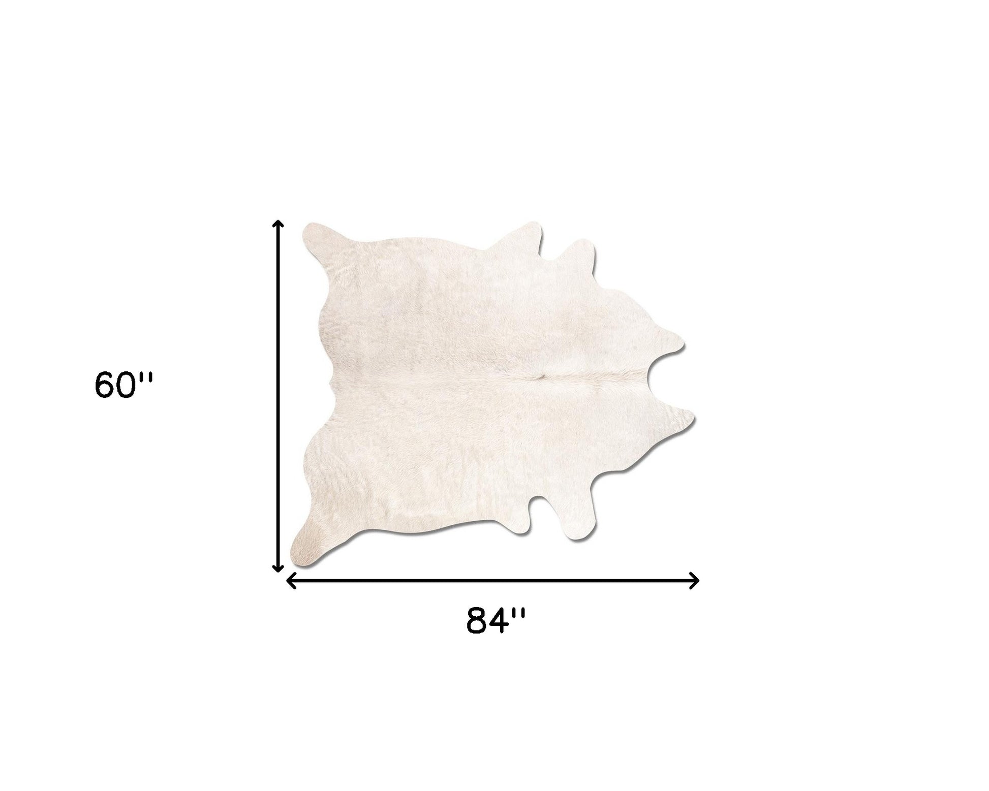 5' X 7' Off White Cowhide Cowhide Print Area Rug-Area Rugs-DECOROLALA