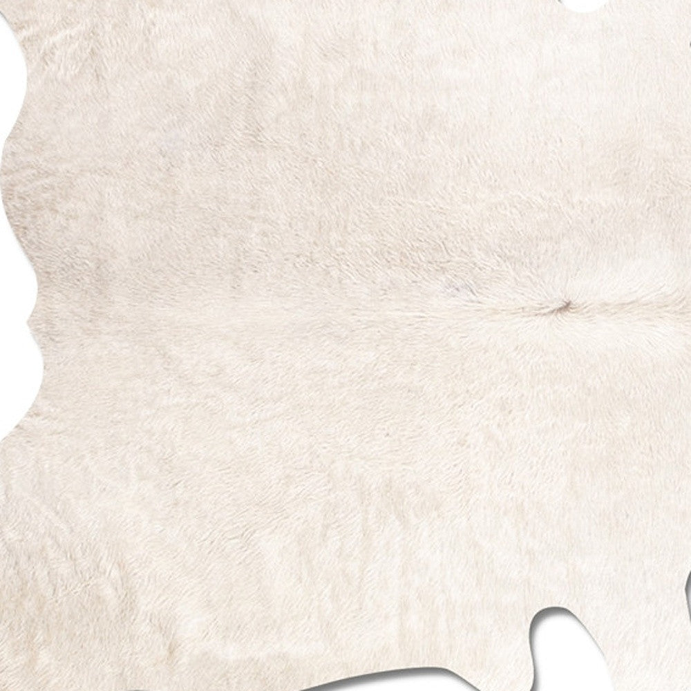 5' X 7' Off White Cowhide Cowhide Print Area Rug-Area Rugs-DECOROLALA