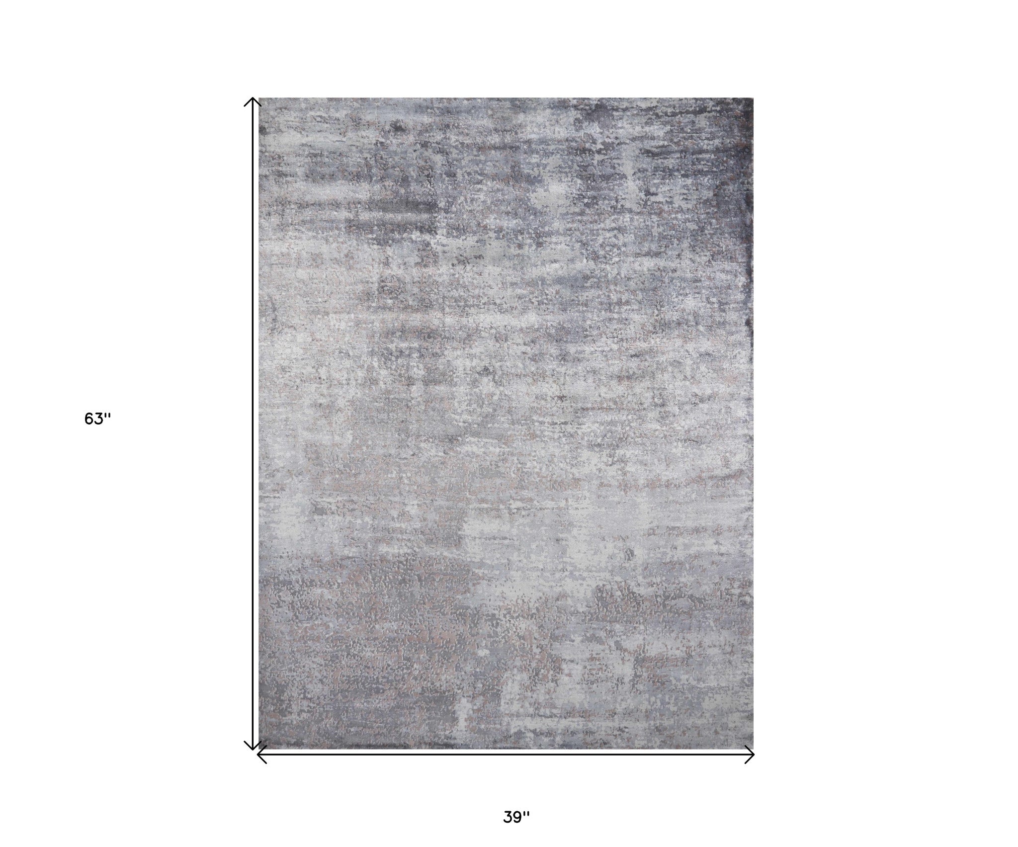 5' X 7' Slate Gray And Dark Gray Abstract Hand Loomed Area Rug-Area Rugs-DECOROLALA