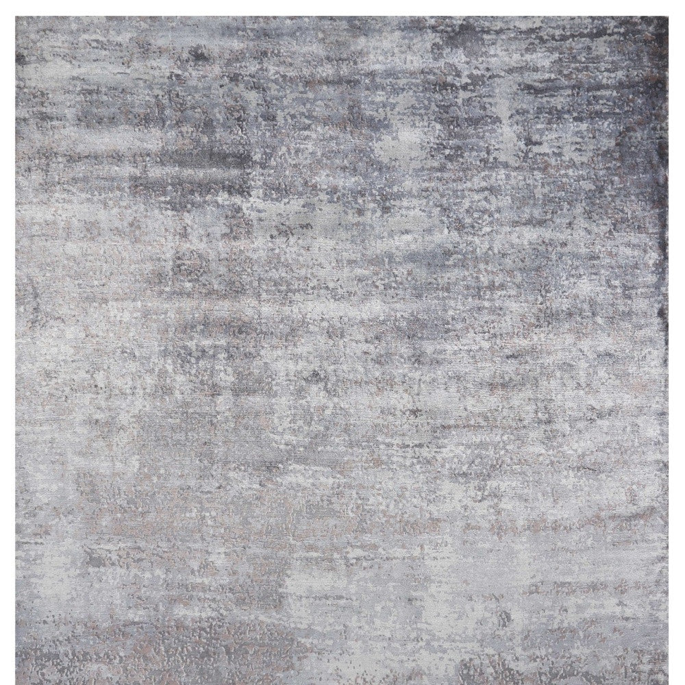 5' X 7' Slate Gray And Dark Gray Abstract Hand Loomed Area Rug-Area Rugs-DECOROLALA