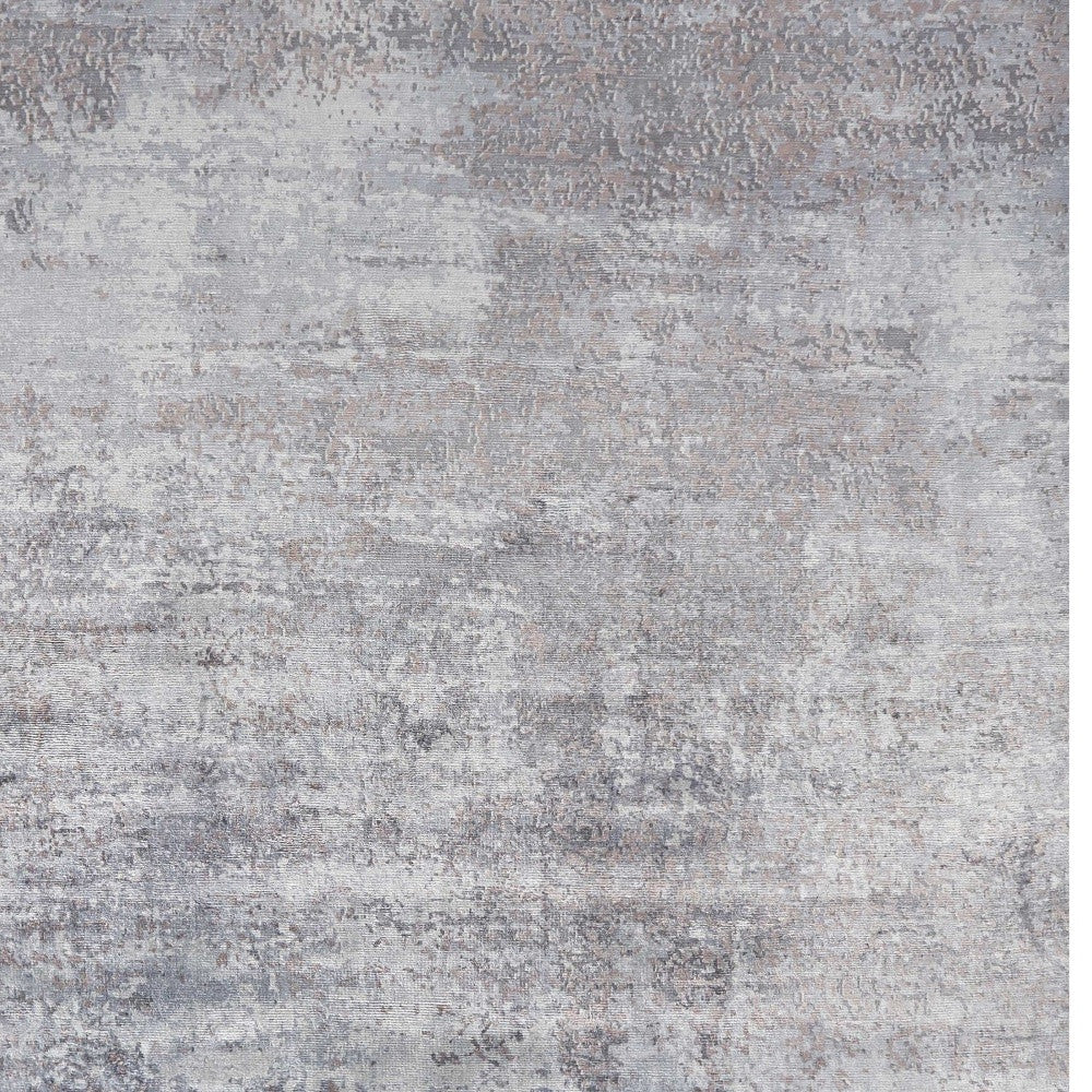 5' X 7' Slate Gray And Dark Gray Abstract Hand Loomed Area Rug-Area Rugs-DECOROLALA