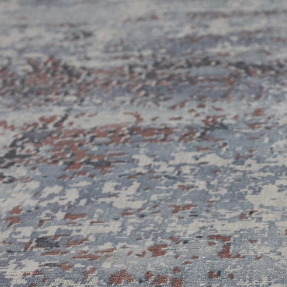 5' X 7' Slate Gray And Dark Gray Abstract Hand Loomed Area Rug-Area Rugs-DECOROLALA