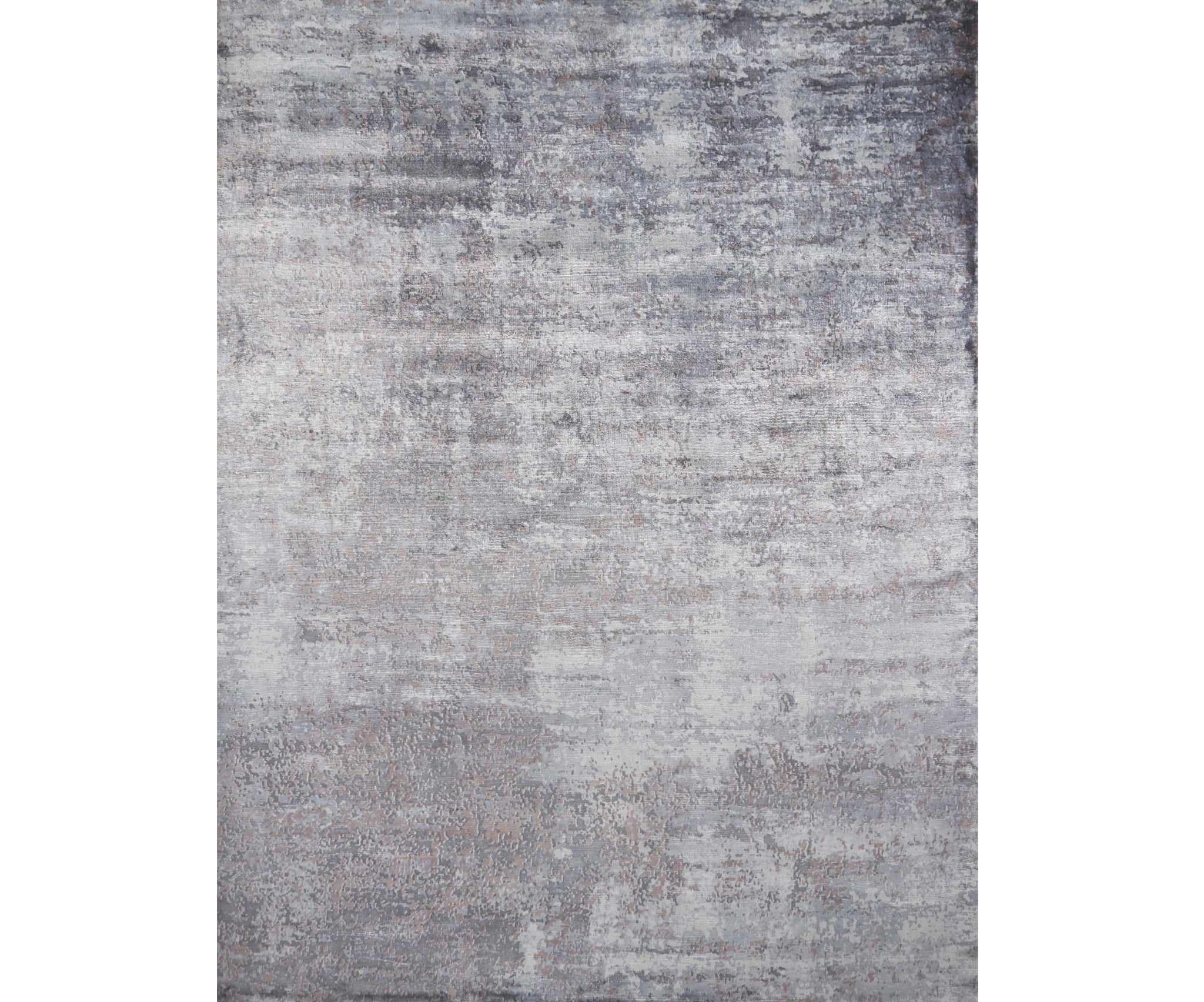 5' X 7' Slate Gray And Dark Gray Abstract Hand Loomed Area Rug-Area Rugs-DECOROLALA