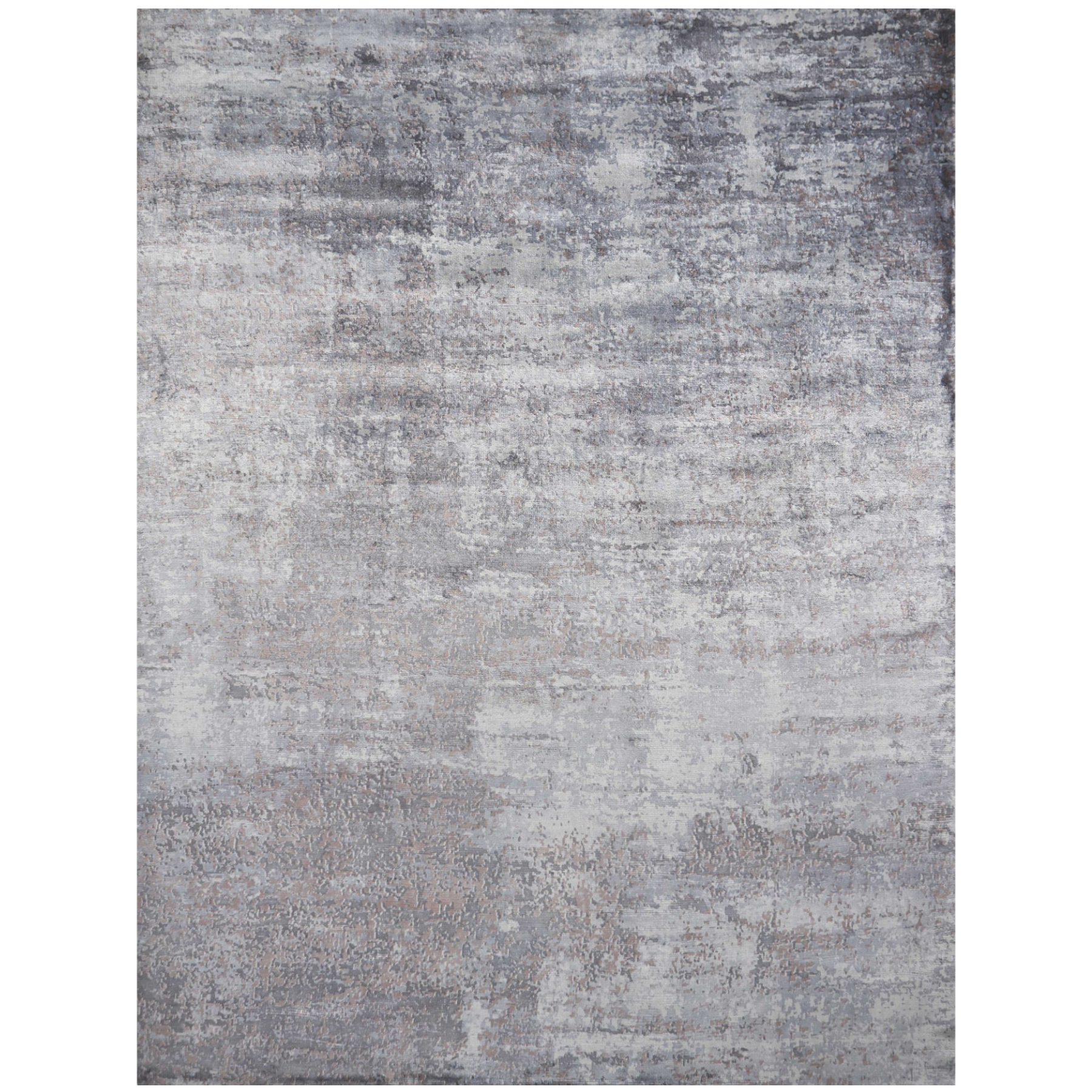 5' X 7' Slate Gray And Dark Gray Abstract Hand Loomed Area Rug-Area Rugs-DECOROLALA