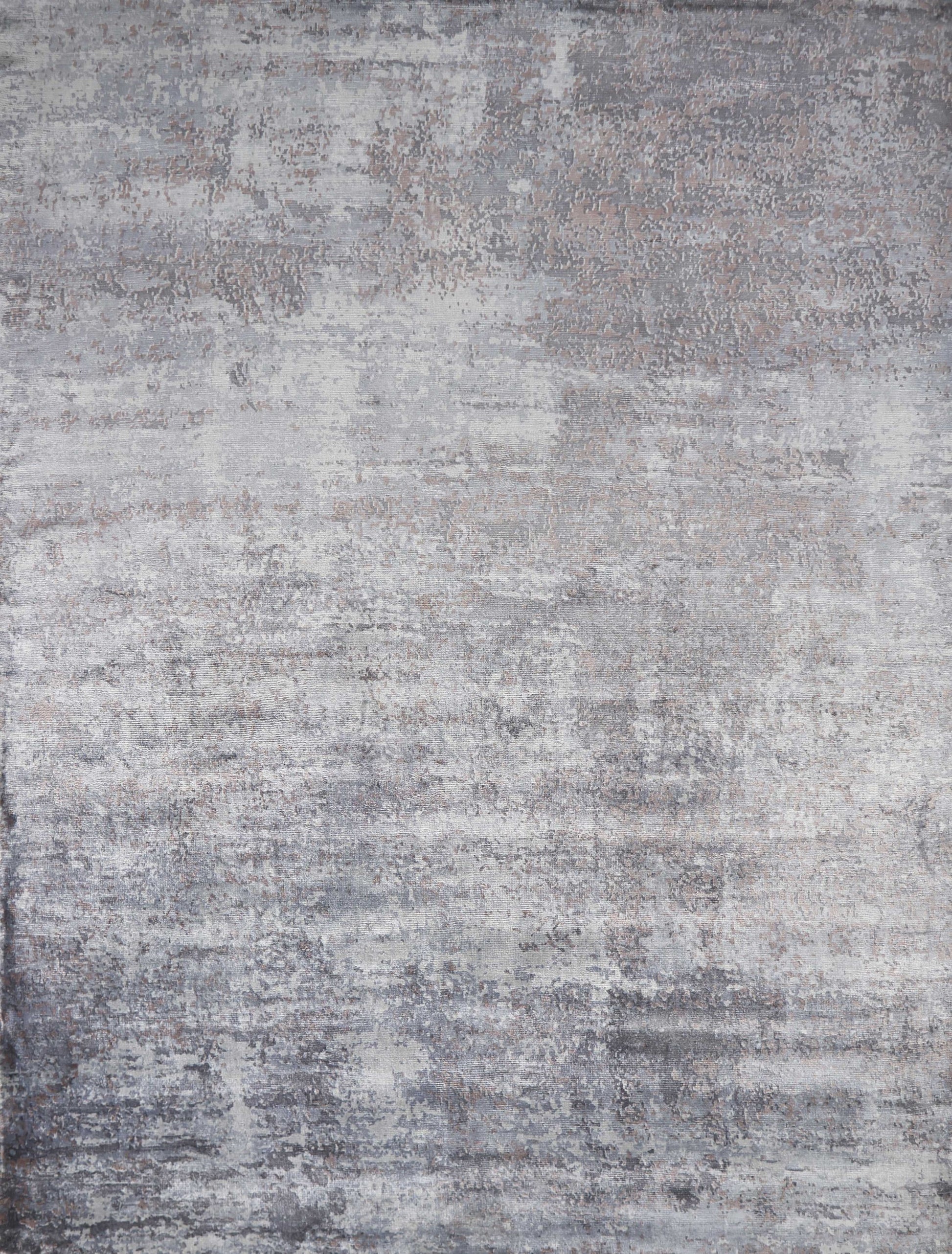 5' X 7' Slate Gray And Dark Gray Abstract Hand Loomed Area Rug-Area Rugs-DECOROLALA