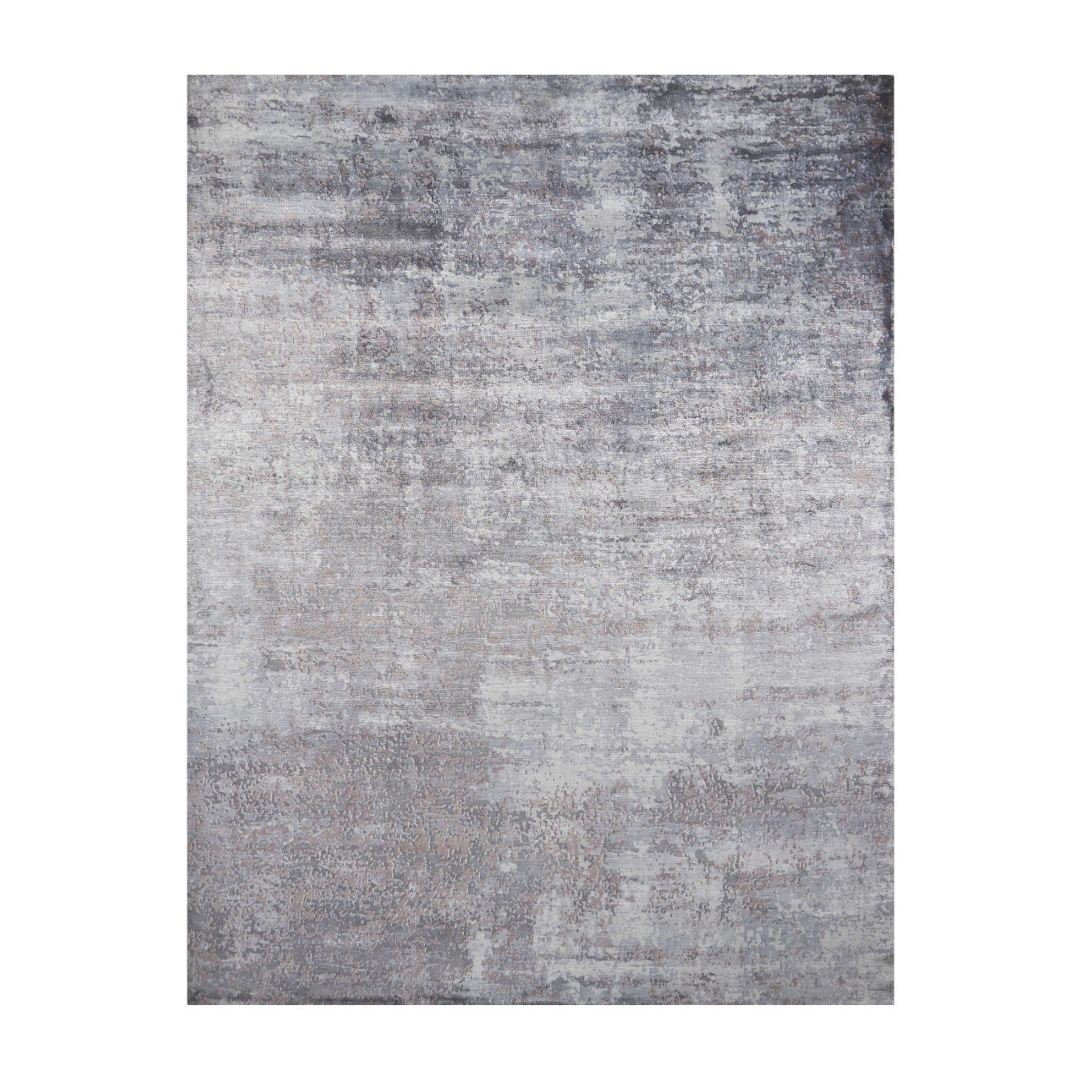 5' X 7' Slate Gray And Dark Gray Abstract Hand Loomed Area Rug-Area Rugs-DECOROLALA