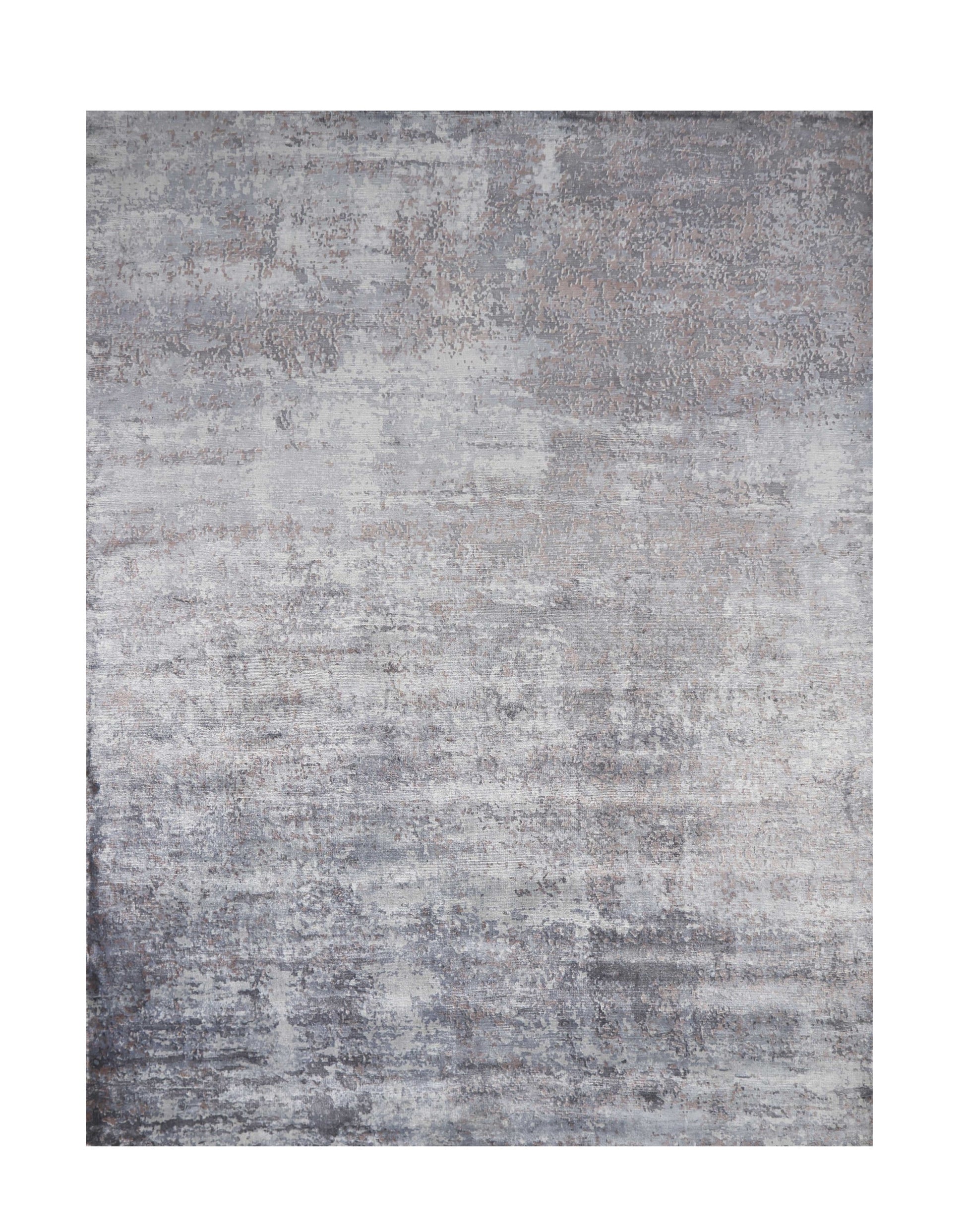 5' X 7' Slate Gray And Dark Gray Abstract Hand Loomed Area Rug-Area Rugs-DECOROLALA