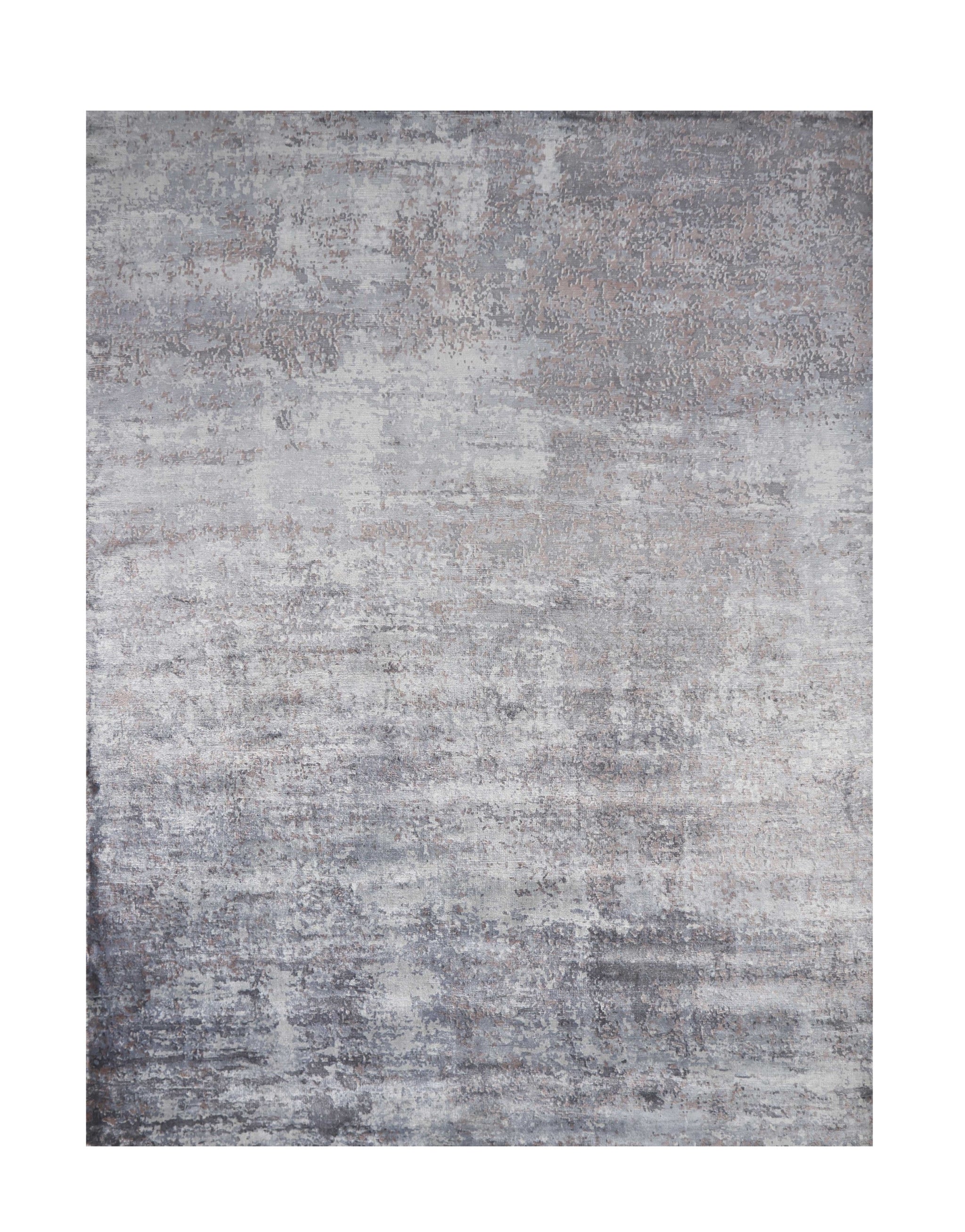 5' X 7' Slate Gray And Dark Gray Abstract Hand Loomed Area Rug-Area Rugs-DECOROLALA