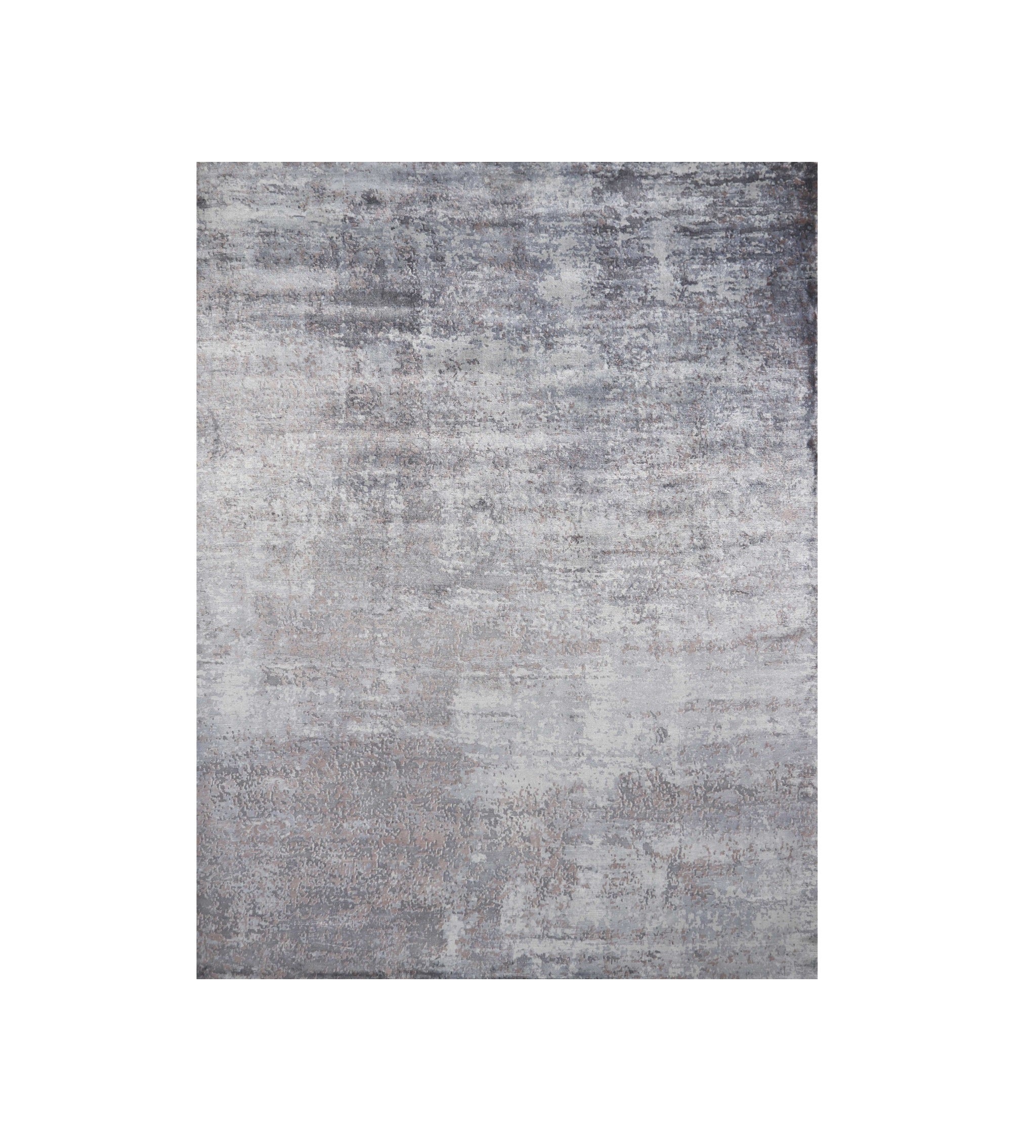 5' X 7' Slate Gray And Dark Gray Abstract Hand Loomed Area Rug-Area Rugs-DECOROLALA