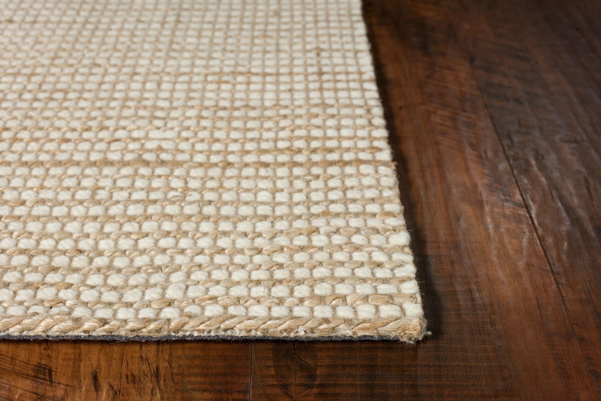 5' X 7' Tan And Ivory Hand Woven Area Rug-Area Rugs-DECOROLALA