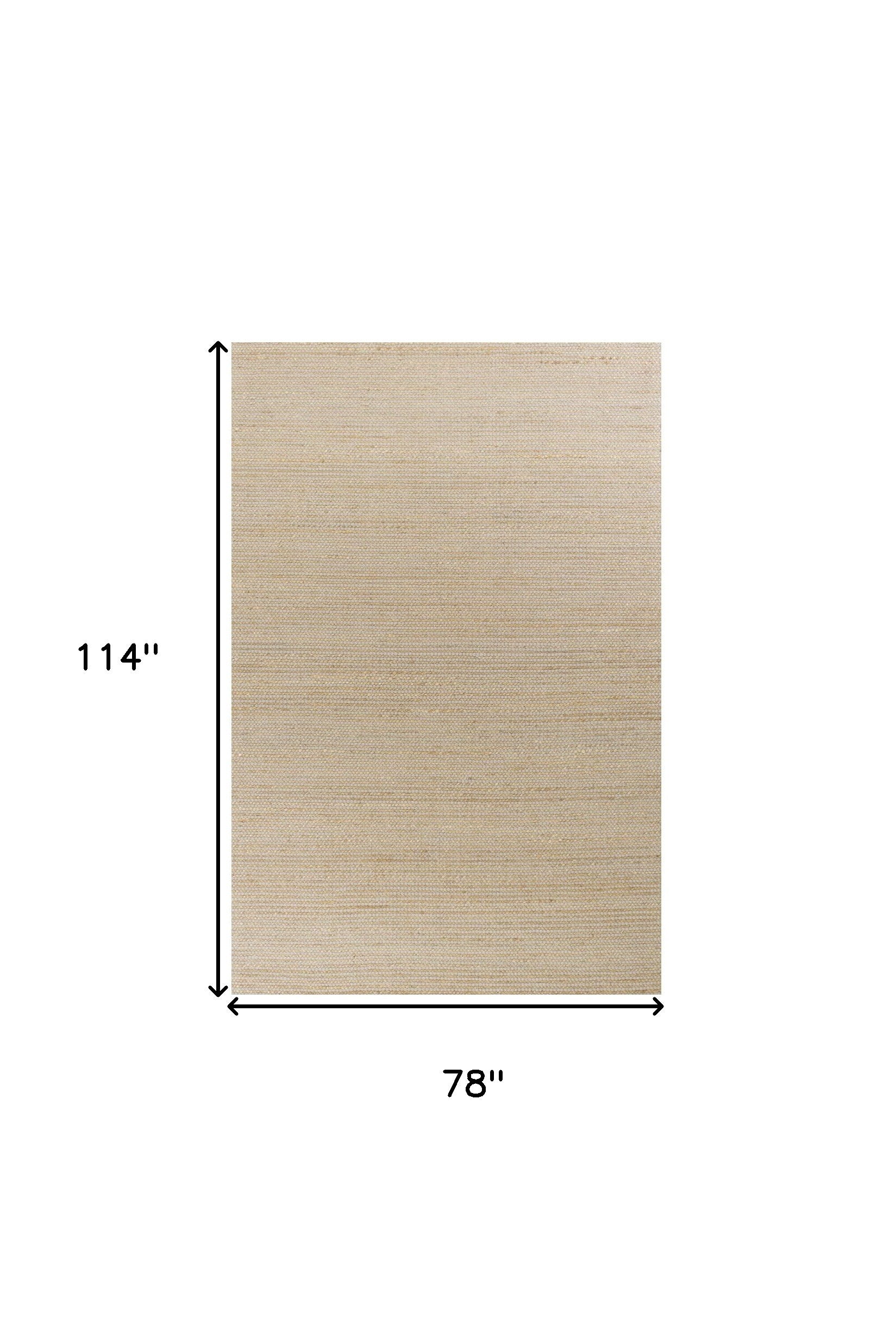 5' X 7' Tan And Ivory Hand Woven Area Rug-Area Rugs-DECOROLALA
