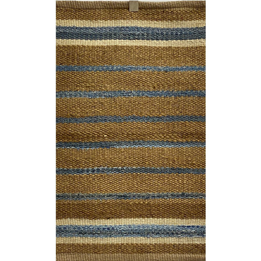 5' X 7' Tan and Ivory Hand Woven Area Rug-Area Rugs-DECOROLALA