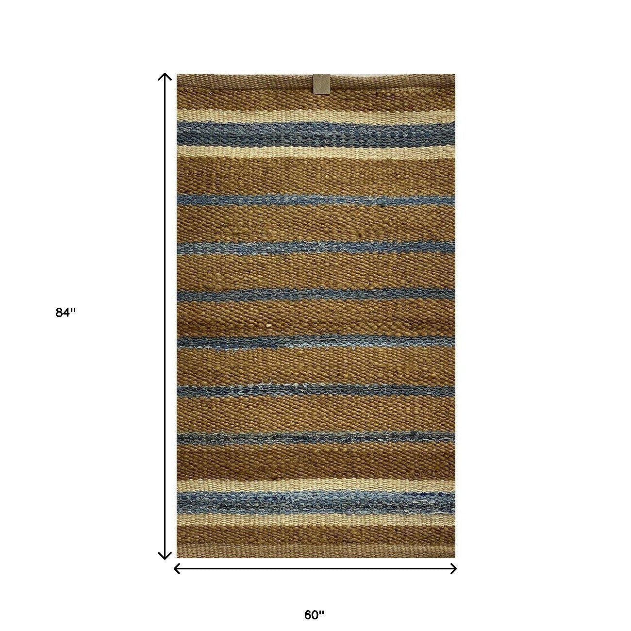 5' X 7' Tan and Ivory Hand Woven Area Rug-Area Rugs-DECOROLALA