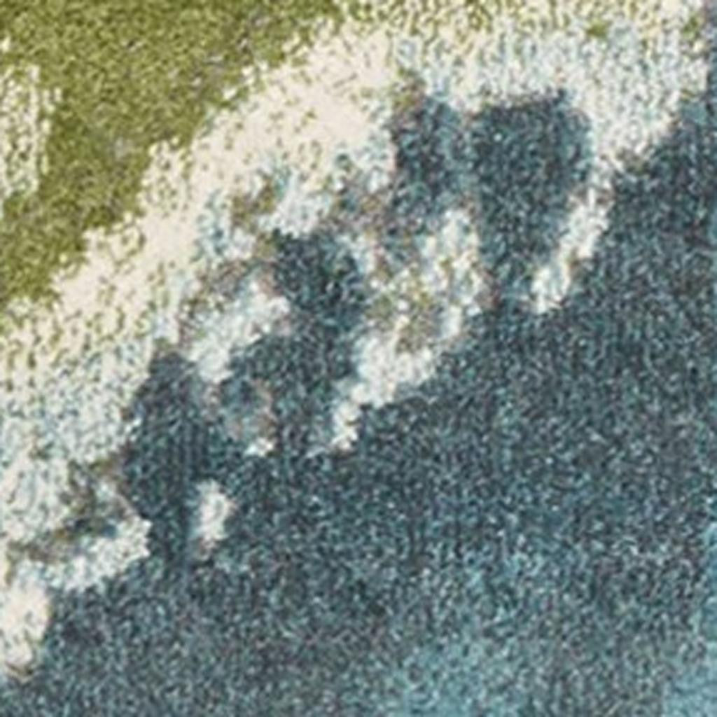 5' X 7' Teal Gray And Green Abstract Area Rug-Area Rugs-DECOROLALA