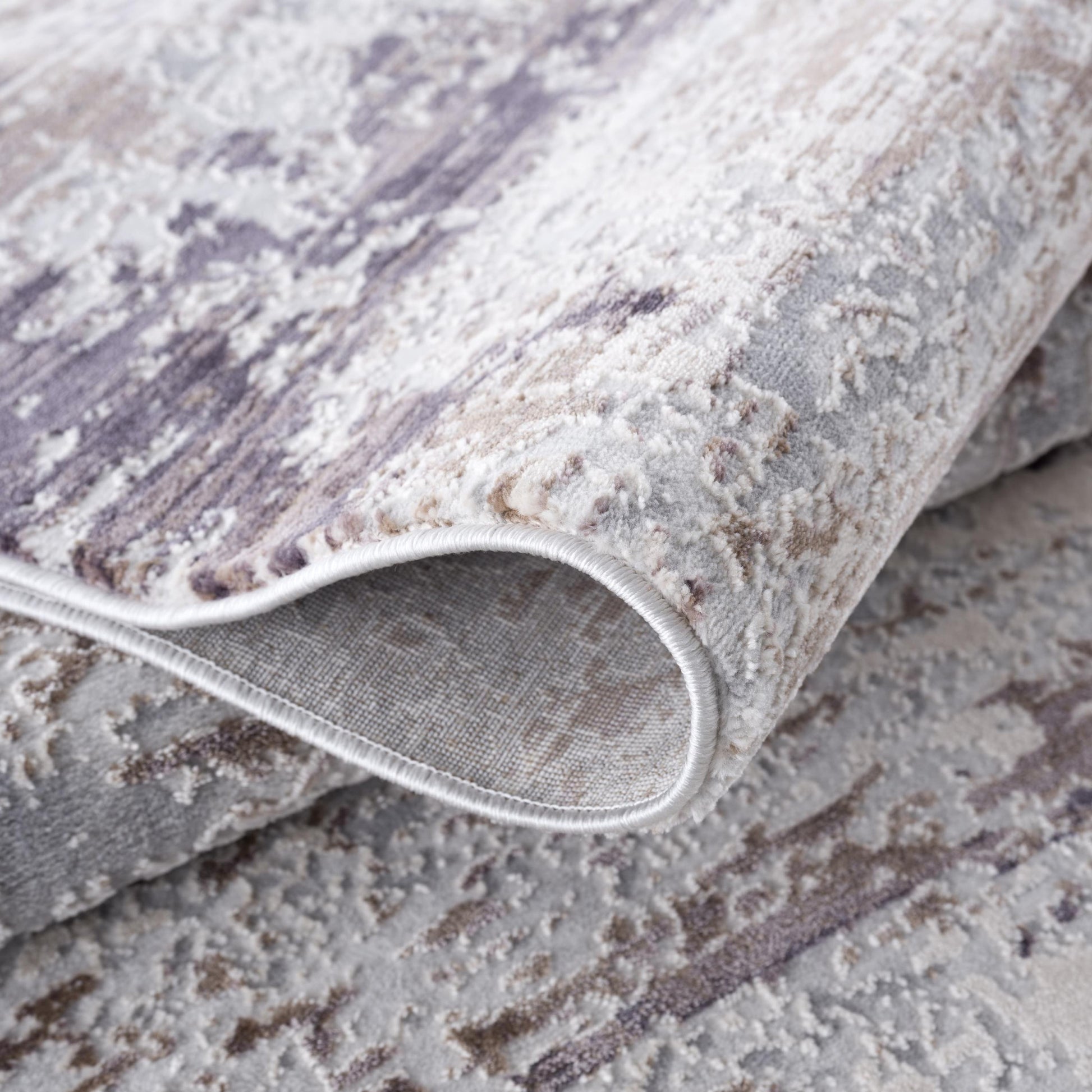 5' X 7' Violet Abstract Dhurrie Area Rug-Area Rugs-DECOROLALA