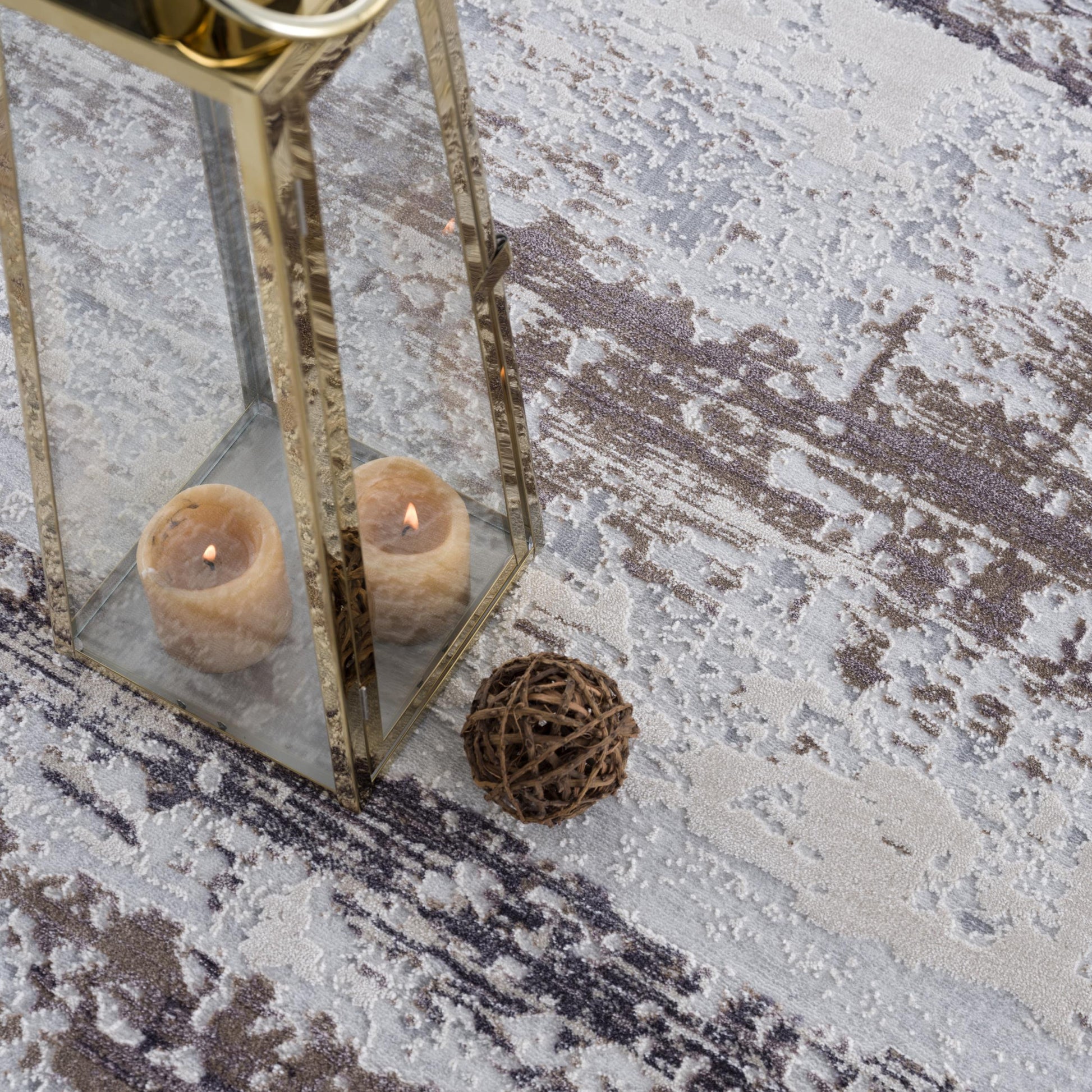 5' X 7' Violet Abstract Dhurrie Area Rug-Area Rugs-DECOROLALA