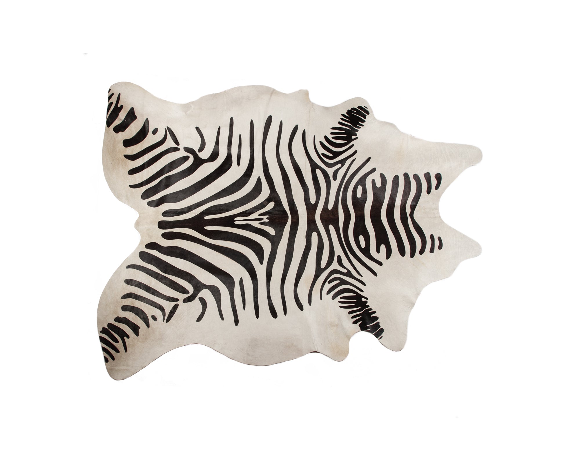 5' X 7' Zebra Stripe Black And White Natural Cowhide Area Rug-Area Rugs-DECOROLALA