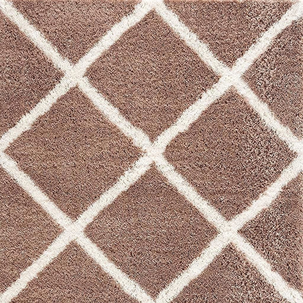 5' X 8' Beige Geometric Area Rug-Area Rugs-DECOROLALA