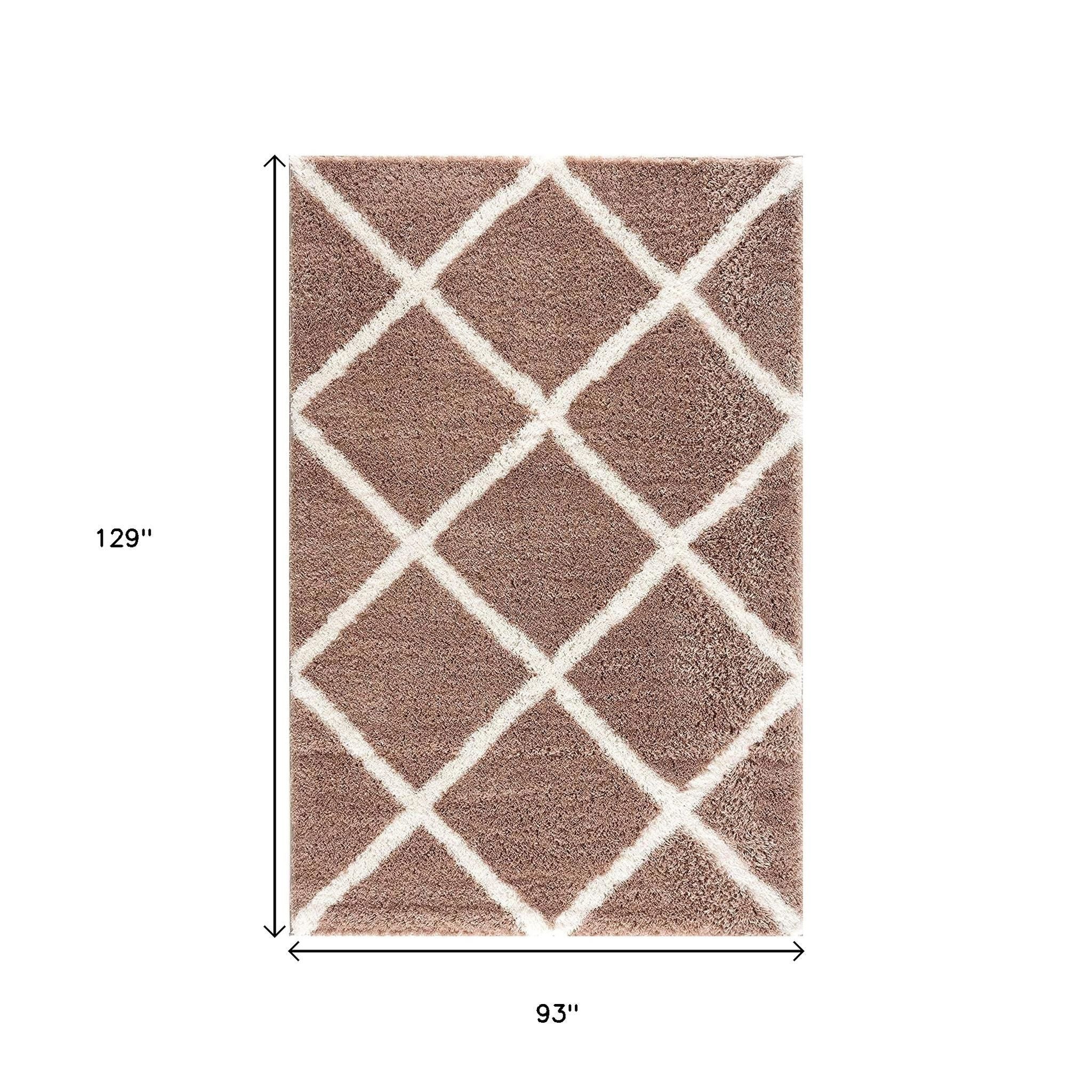 5' X 8' Beige Geometric Area Rug-Area Rugs-DECOROLALA