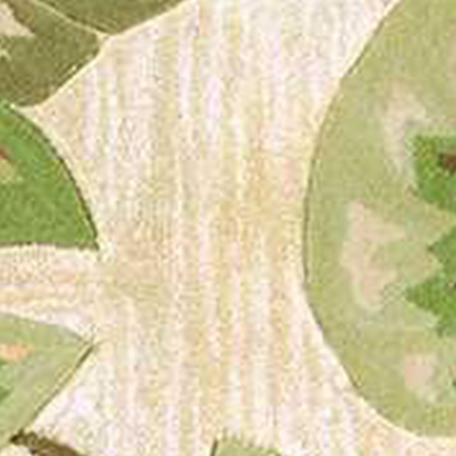 5' X 8' Beige Green And Pink Wool Botanical Leaves Hand Tufted Area Rug-Area Rugs-DECOROLALA