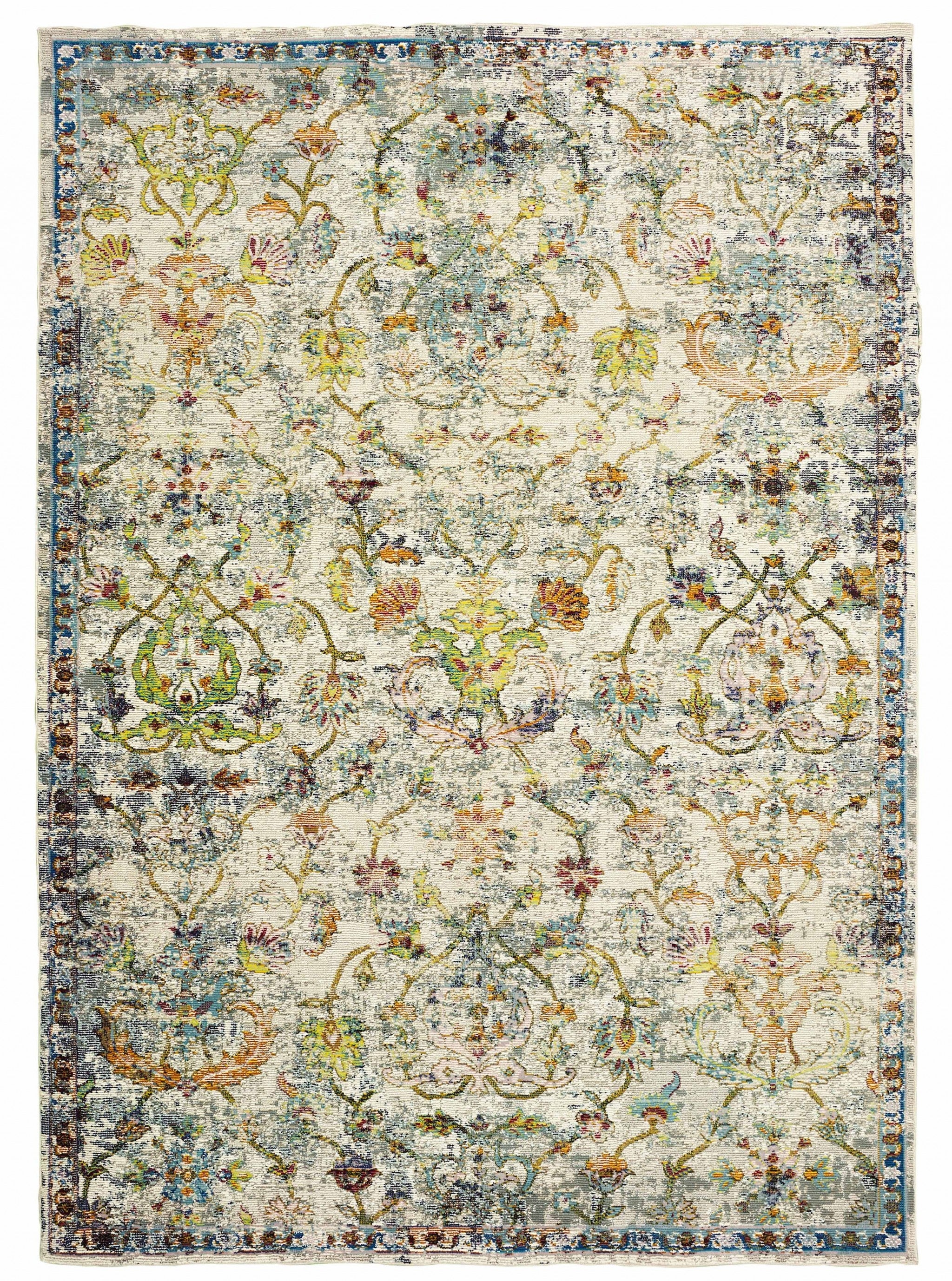 5' X 8' Beige and Ivory Area Rug-Area Rugs-DECOROLALA