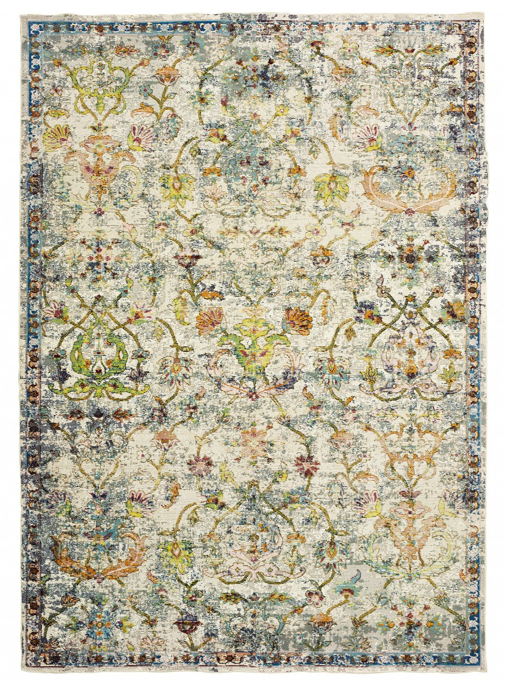5' X 8' Beige and Ivory Area Rug-Area Rugs-DECOROLALA