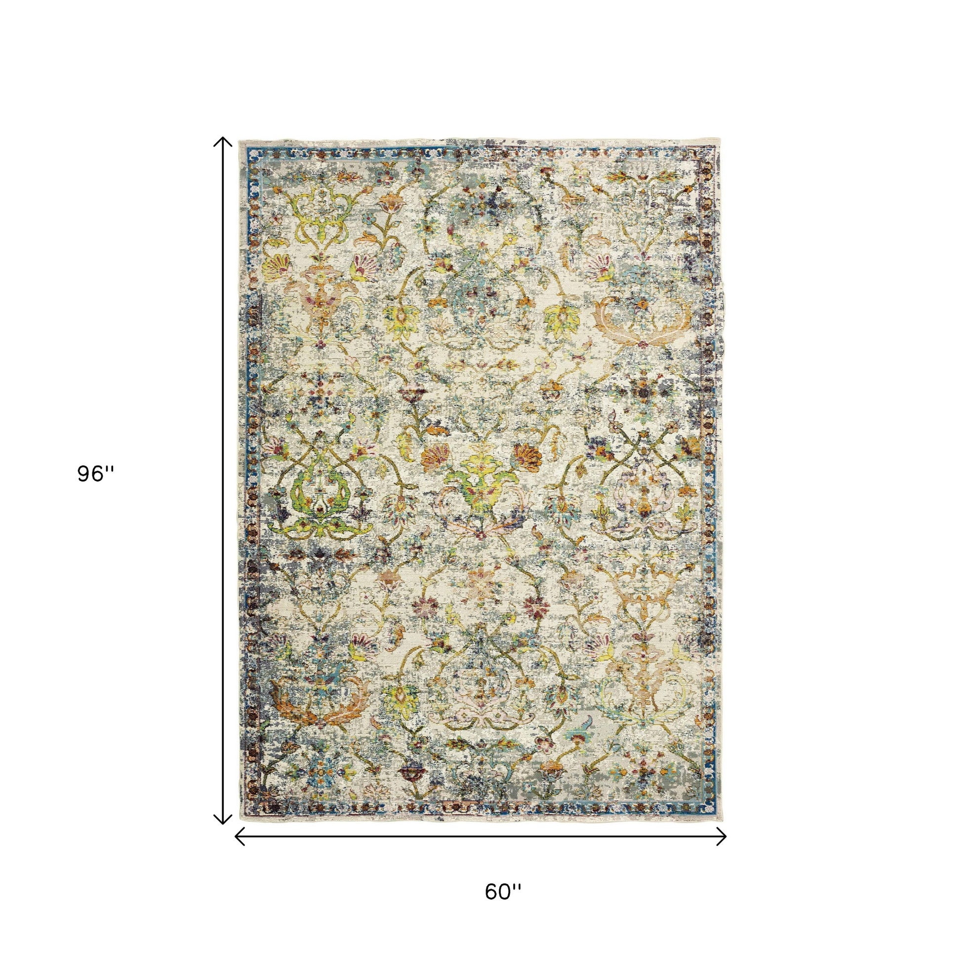 5' X 8' Beige and Ivory Area Rug-Area Rugs-DECOROLALA