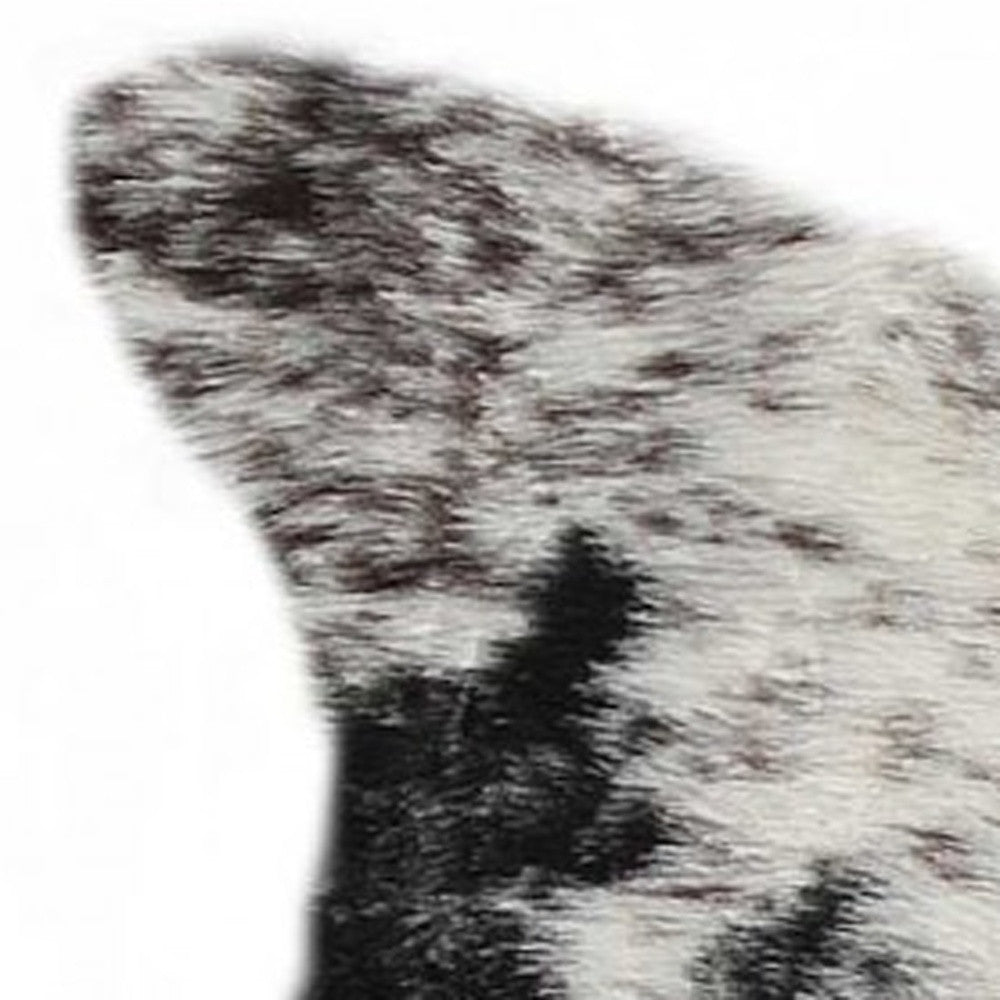 5' X 8' Black And White Faux Fur Animal Print Cowhide Washable Area Rug-Area Rugs-DECOROLALA