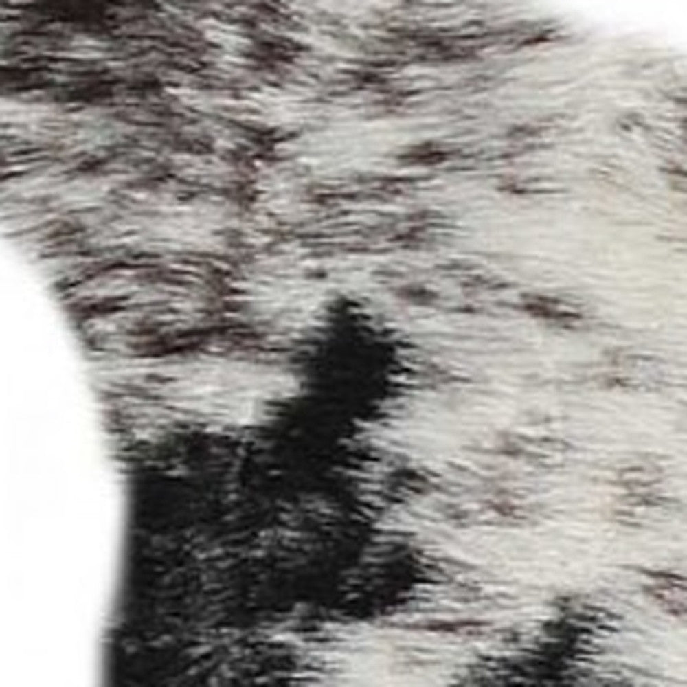 5' X 8' Black And White Faux Fur Animal Print Cowhide Washable Area Rug-Area Rugs-DECOROLALA