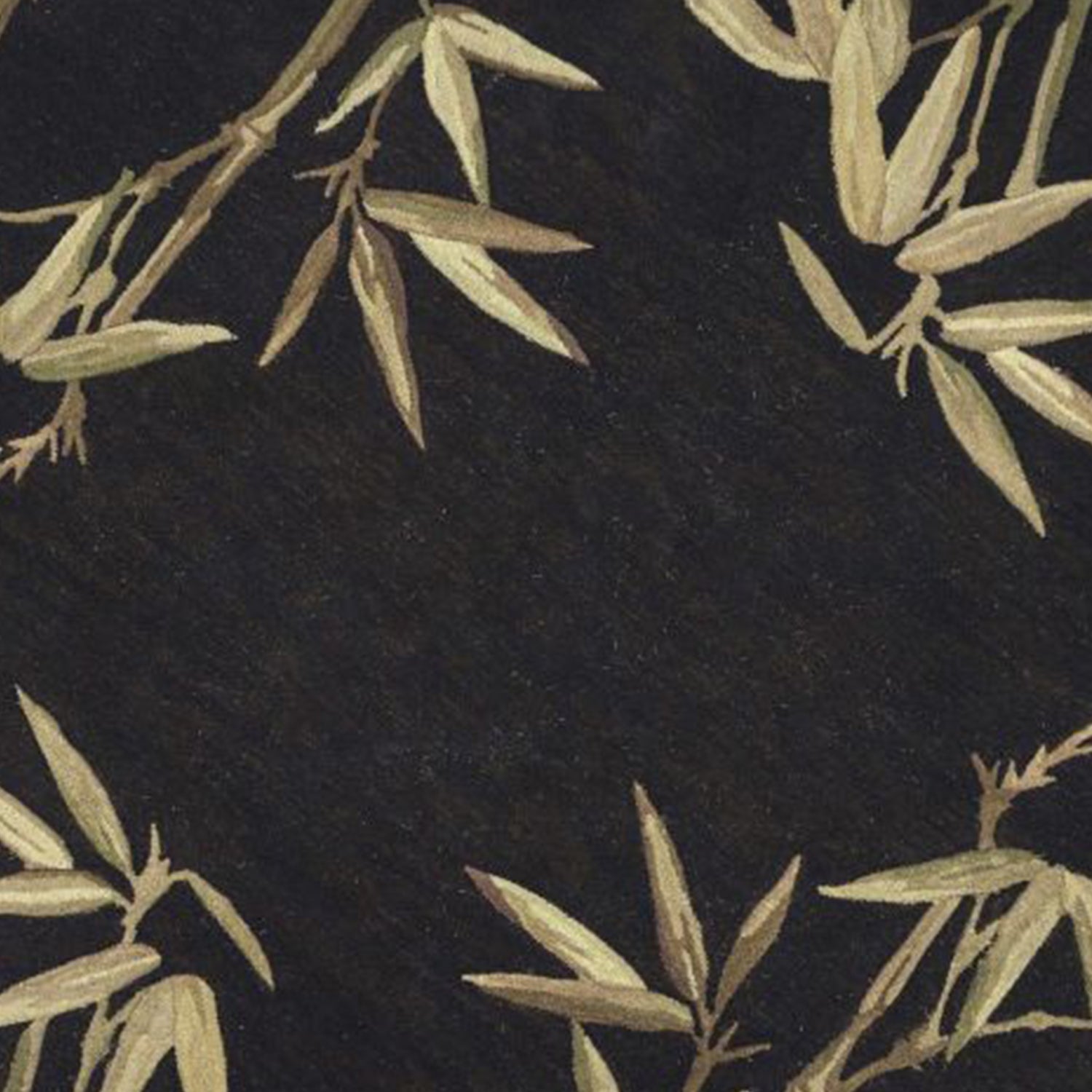 5' X 8' Black Green And Brown Wool Tropical Botanical Hand Tufted Area Rug-Area Rugs-DECOROLALA