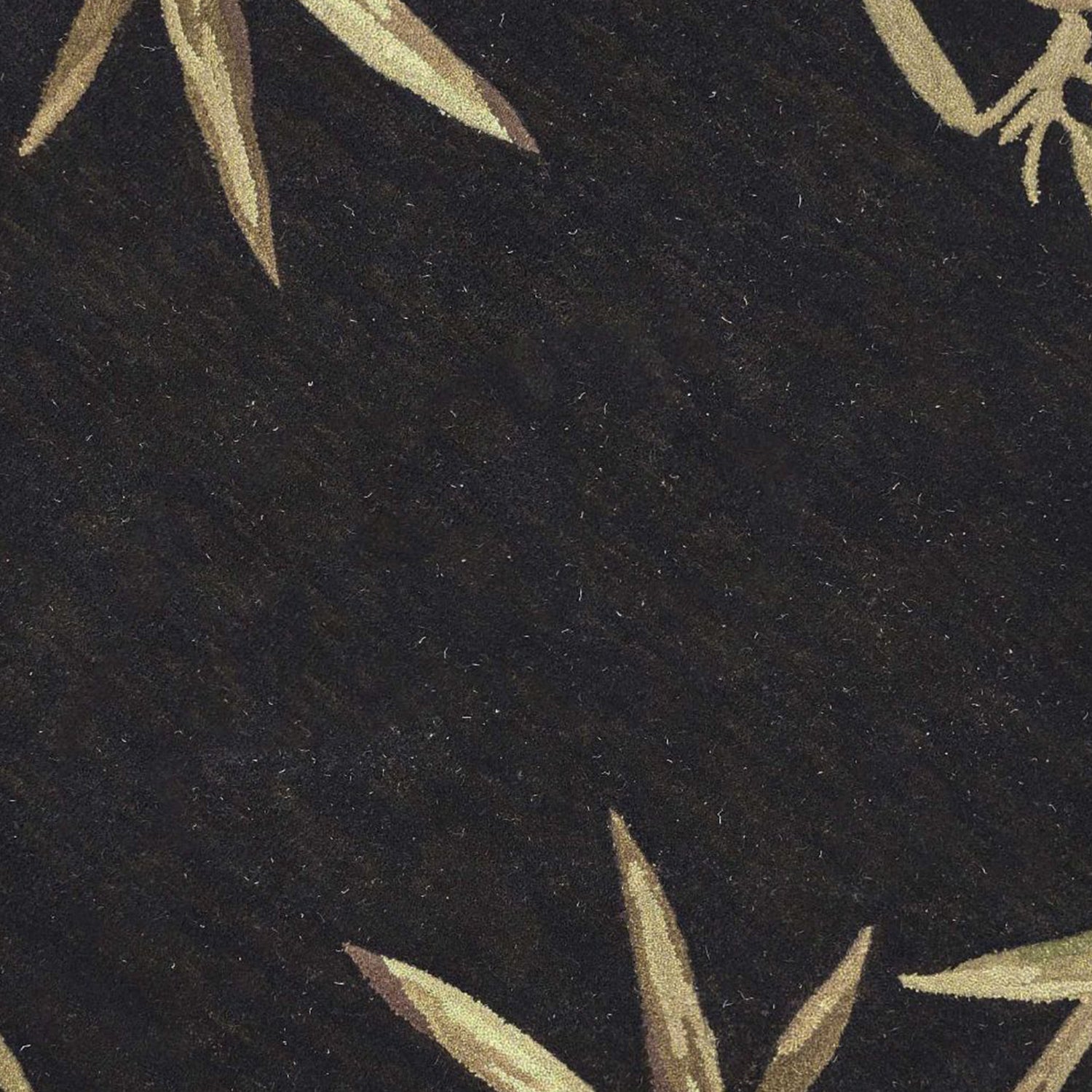 5' X 8' Black Green And Brown Wool Tropical Botanical Hand Tufted Area Rug-Area Rugs-DECOROLALA